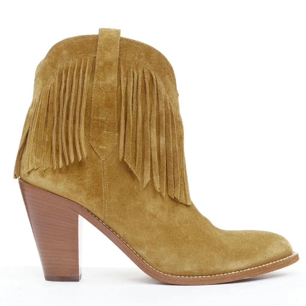 Saint Laurent New Western 80 Brown Suede Very good - Front View