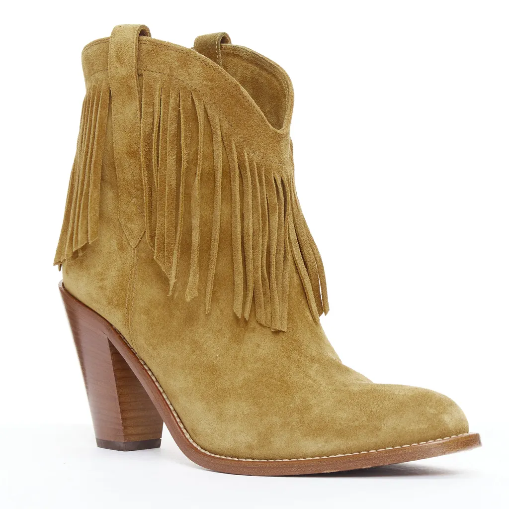 Saint Laurent New Western 80 Brown Suede Very good - Back View