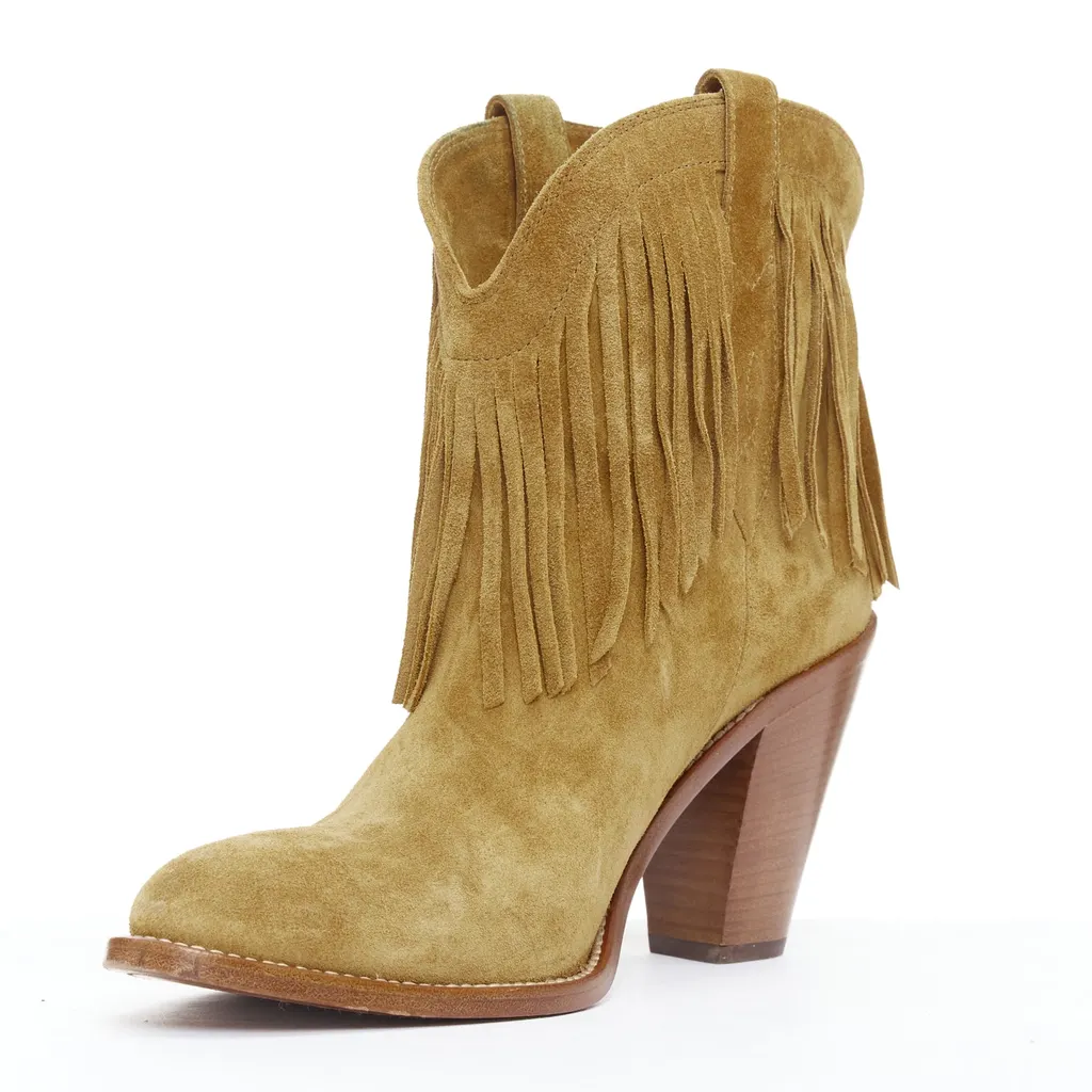 Saint Laurent New Western 80 Brown Suede Very good - Model View
