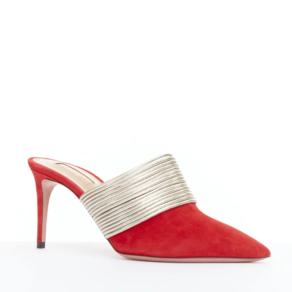 Aquazzura Rendez Vous Red Suede Very good - Back View