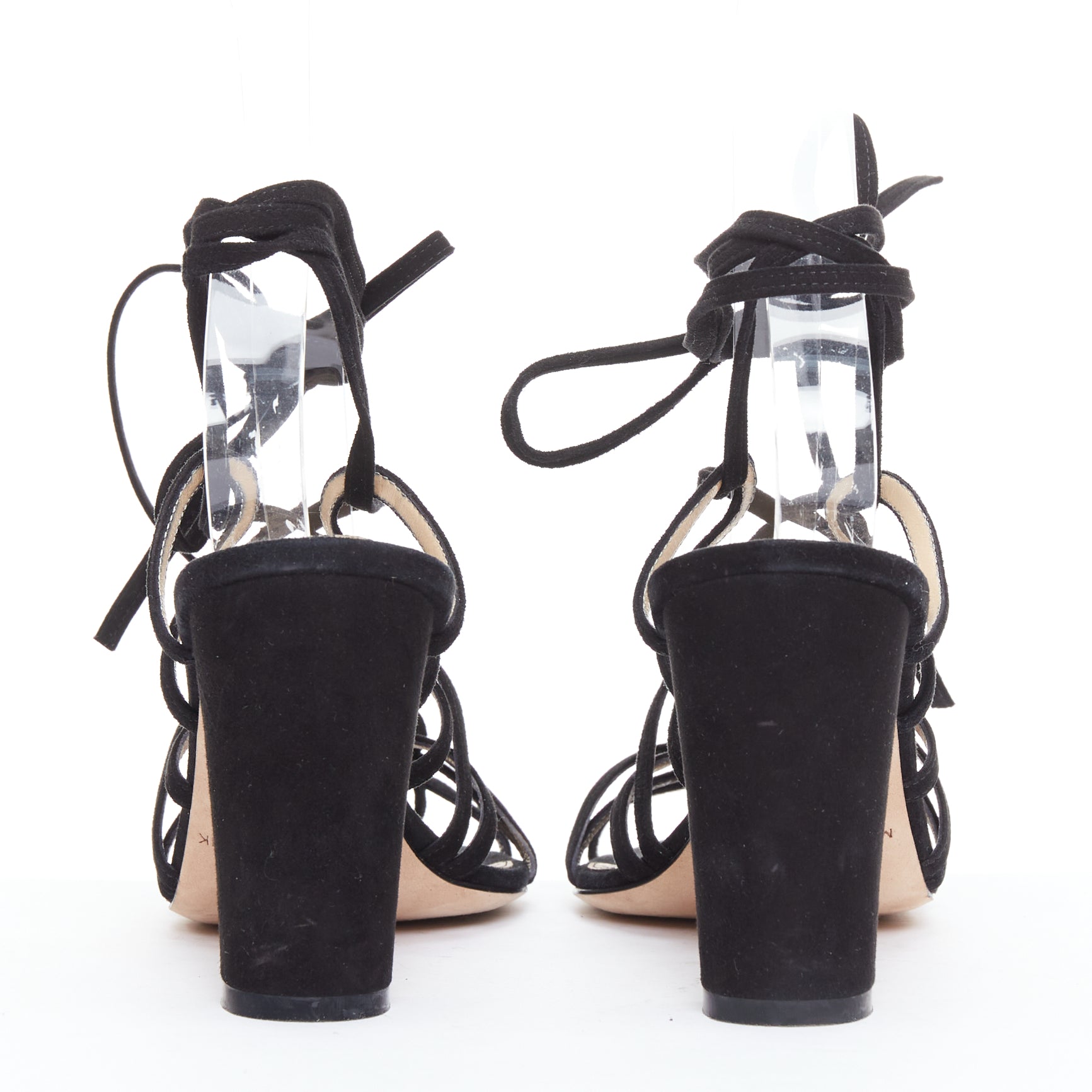 Manolo Blahnik Lace Block Heels - Side view