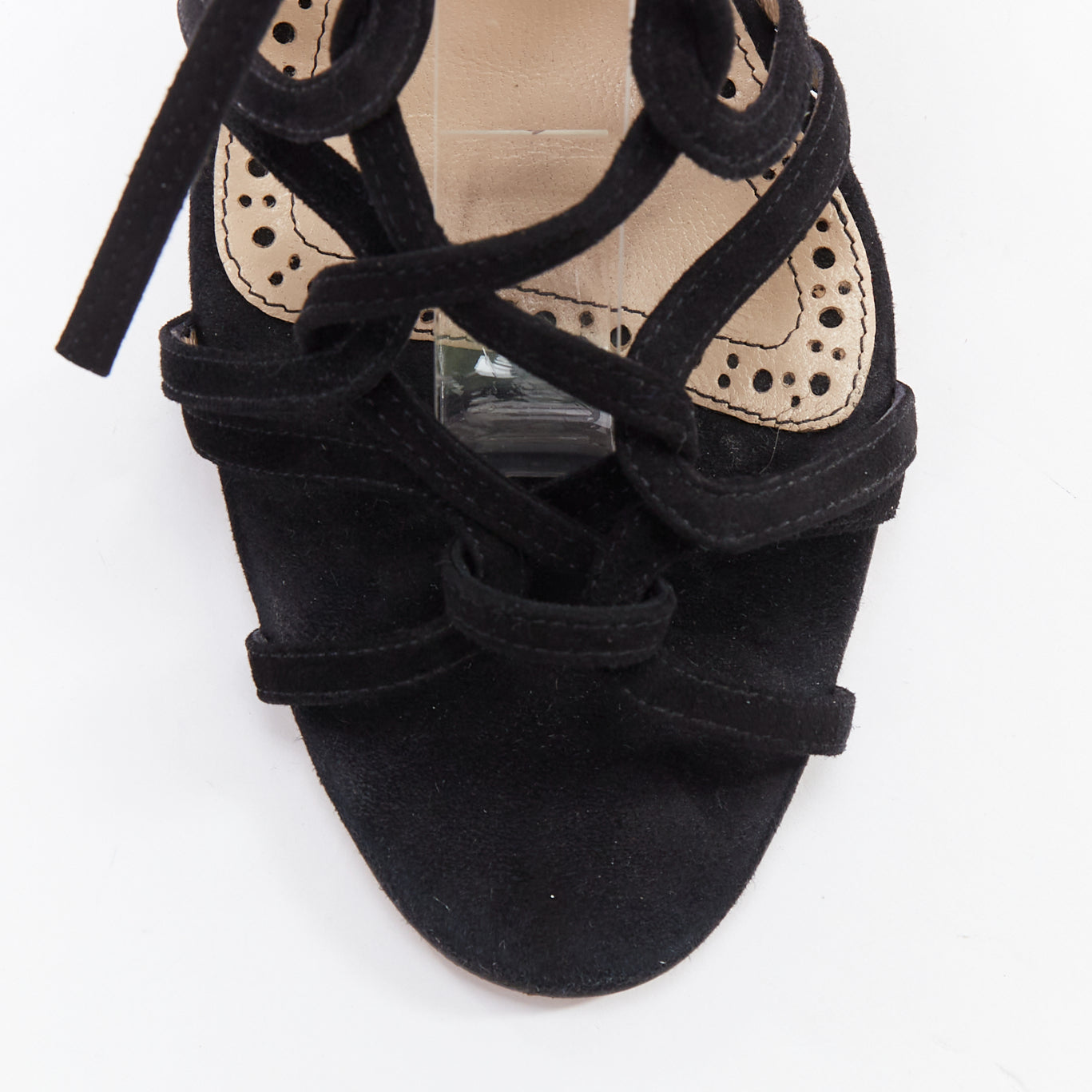 Manolo Blahnik Lace Block Heels - Detail 1