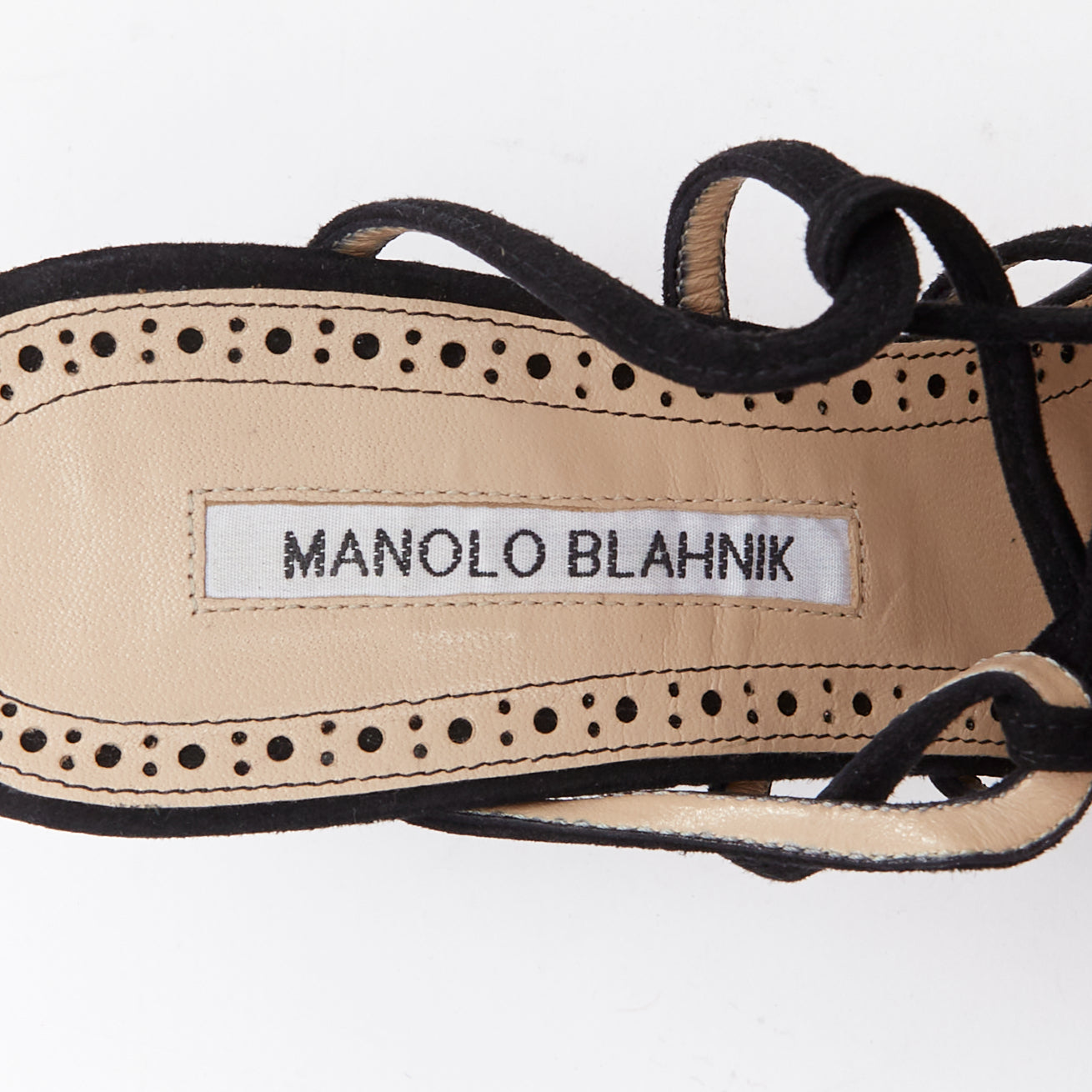 Manolo Blahnik Lace Block Heels - Image 11