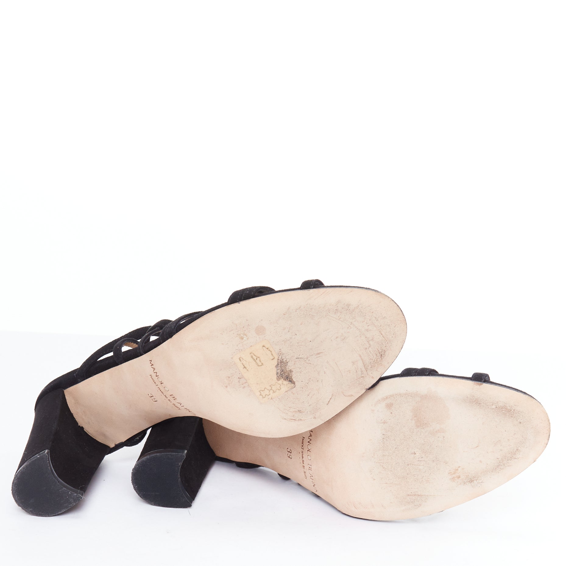 Manolo Blahnik Lace Block Heels - Image 13