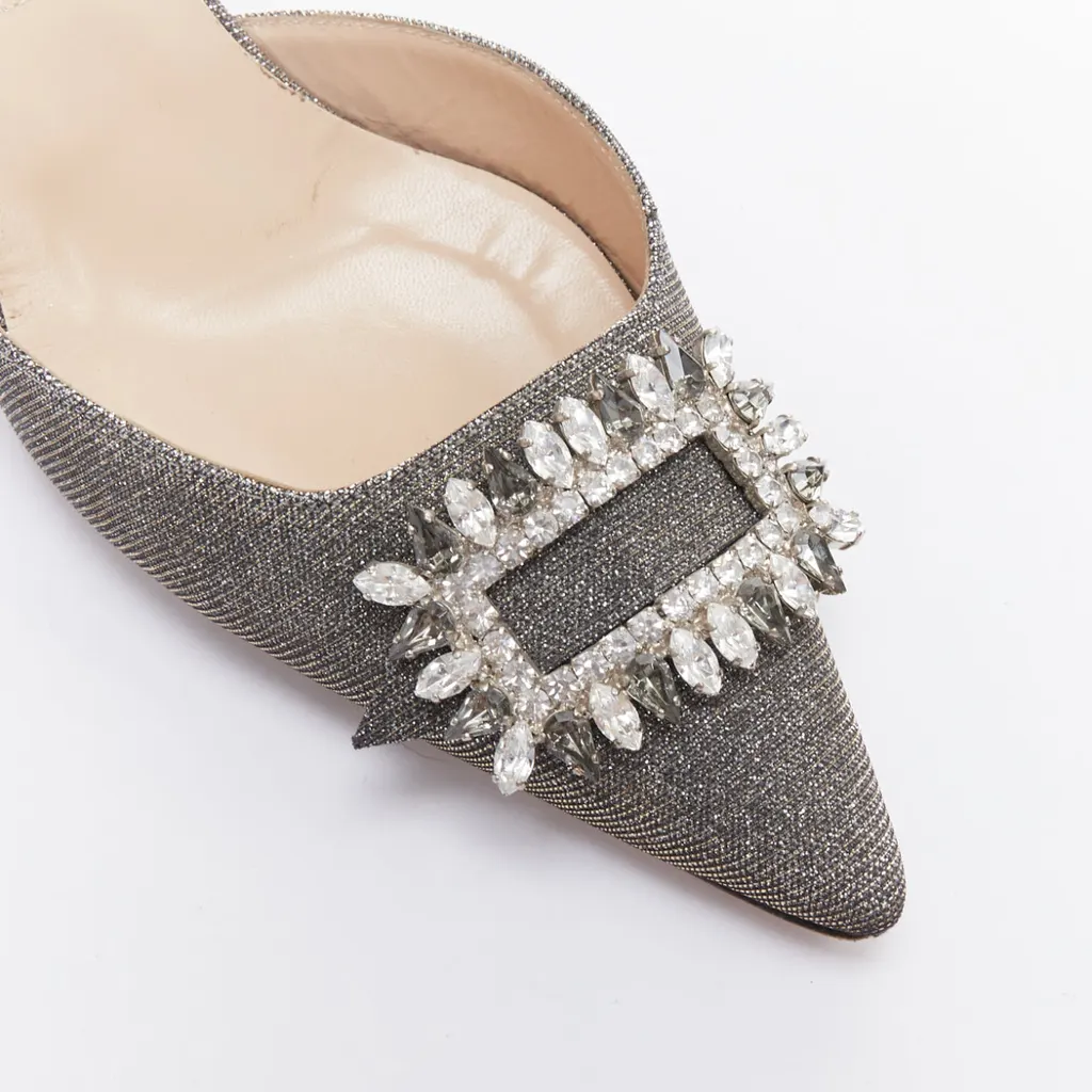 Manolo Blahnik Tonoslac Silver Good - Back View