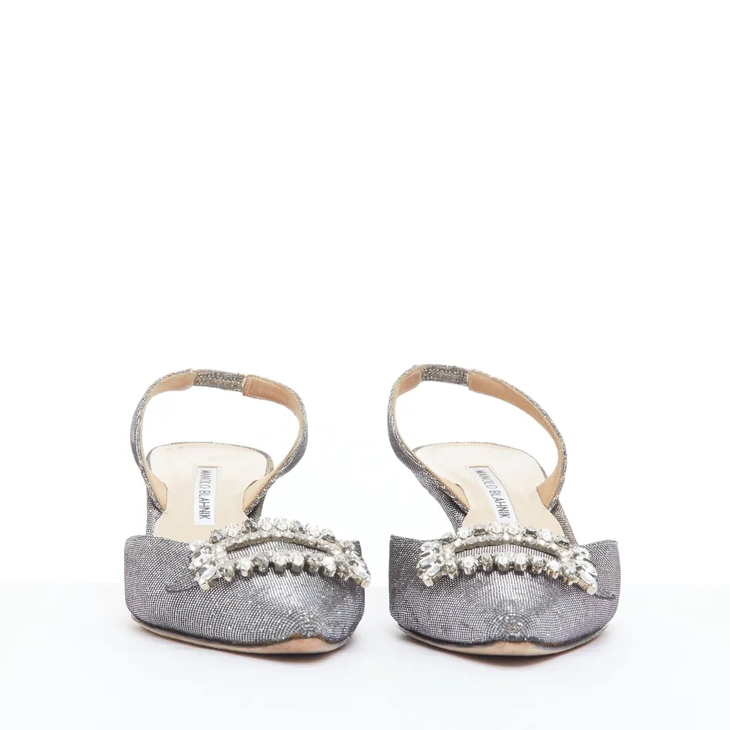 Manolo Blahnik Tonoslac Silver Good - Model View