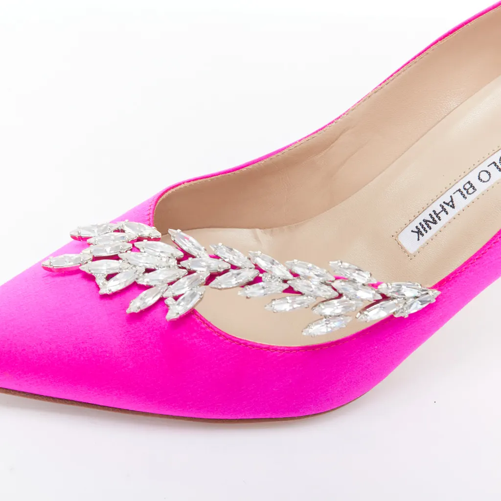 Manolo Blahnik Nadira Pink Silk Never worn - Back View