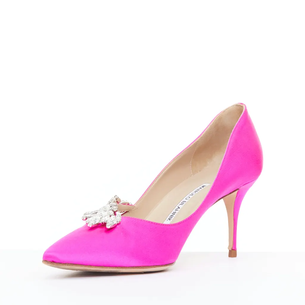 Manolo Blahnik Nadira Pink Silk Never worn - Box View