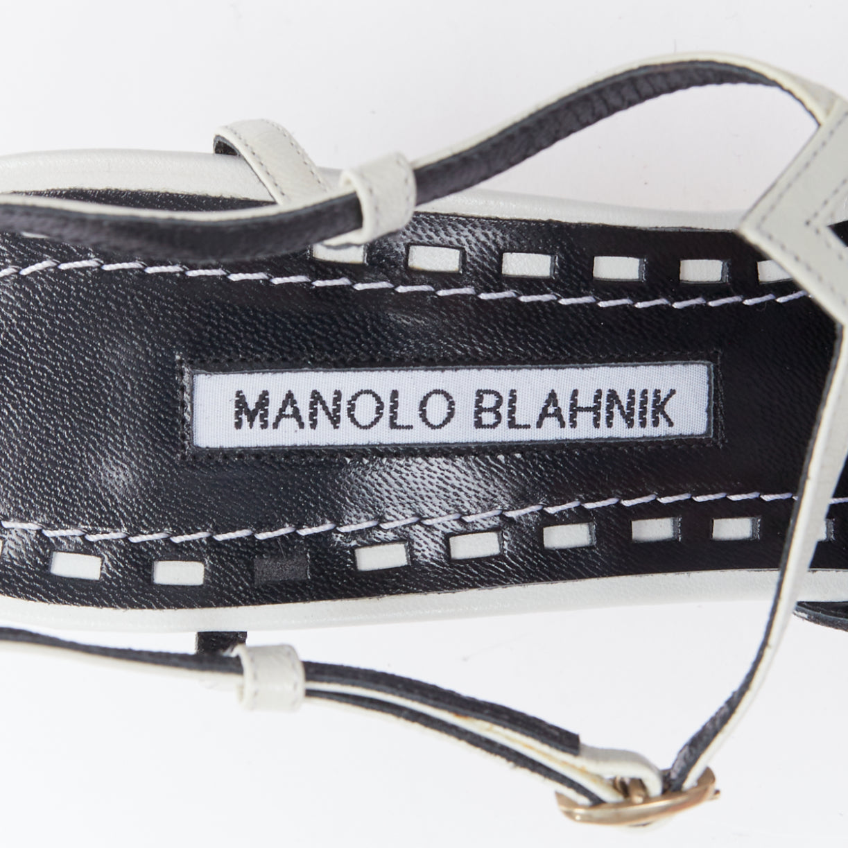 Manolo Blahnik Canvas Strappy Heels - Image 11