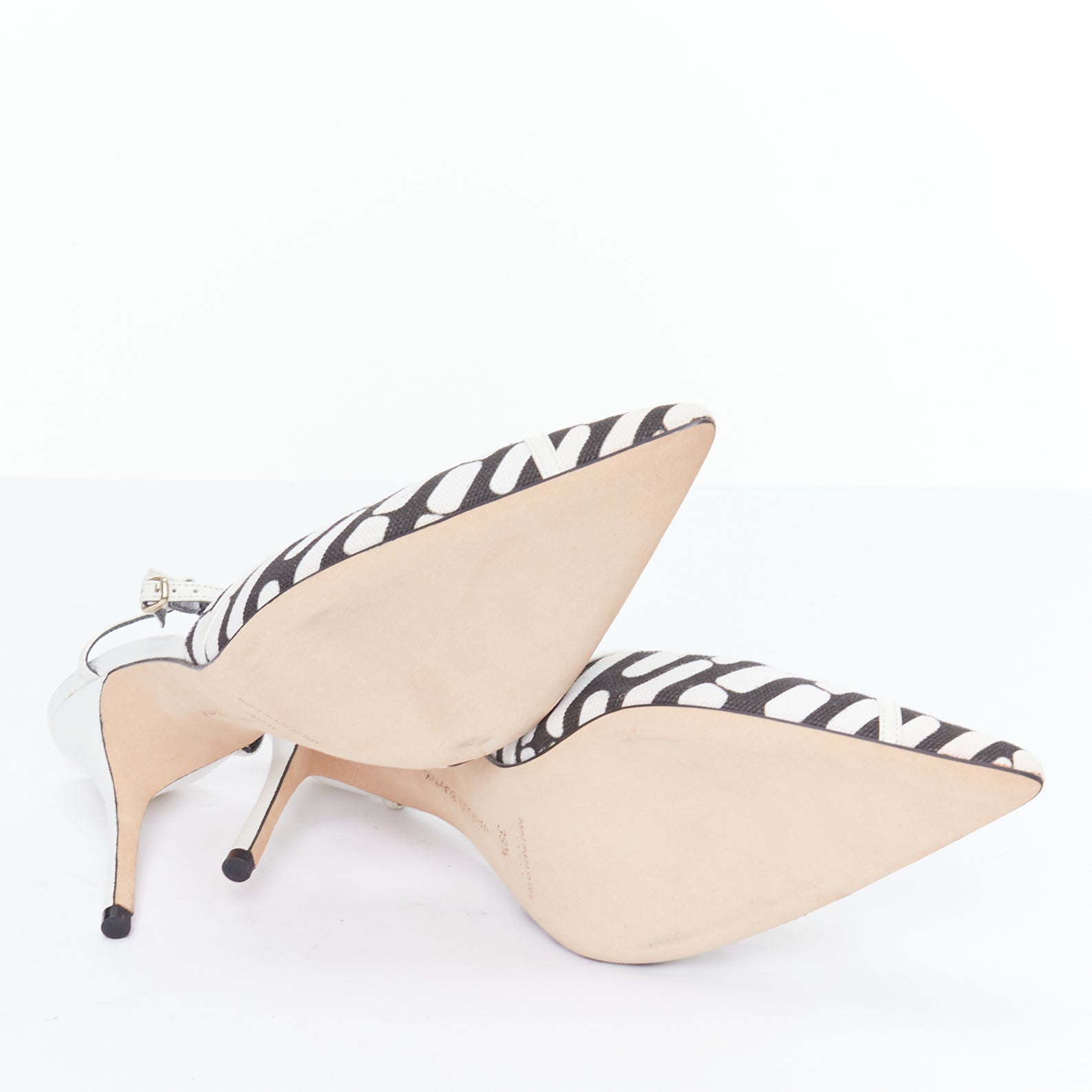 Manolo Blahnik Canvas Strappy Heels - Image 13