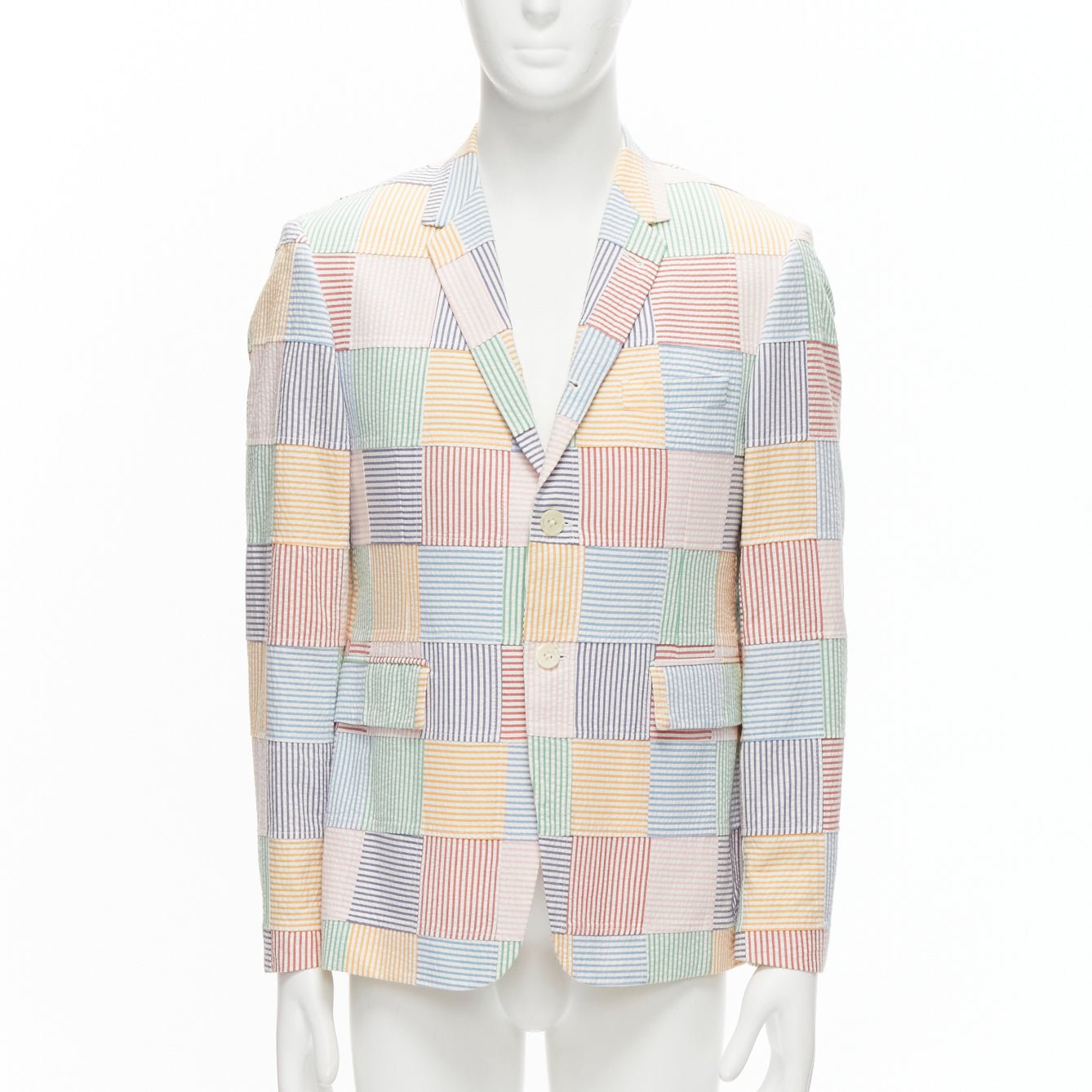 Thom Browne Patchwork Striped Blazer