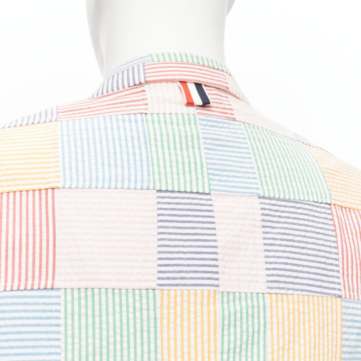 Thom Browne Patchwork Striped Blazer - Back view