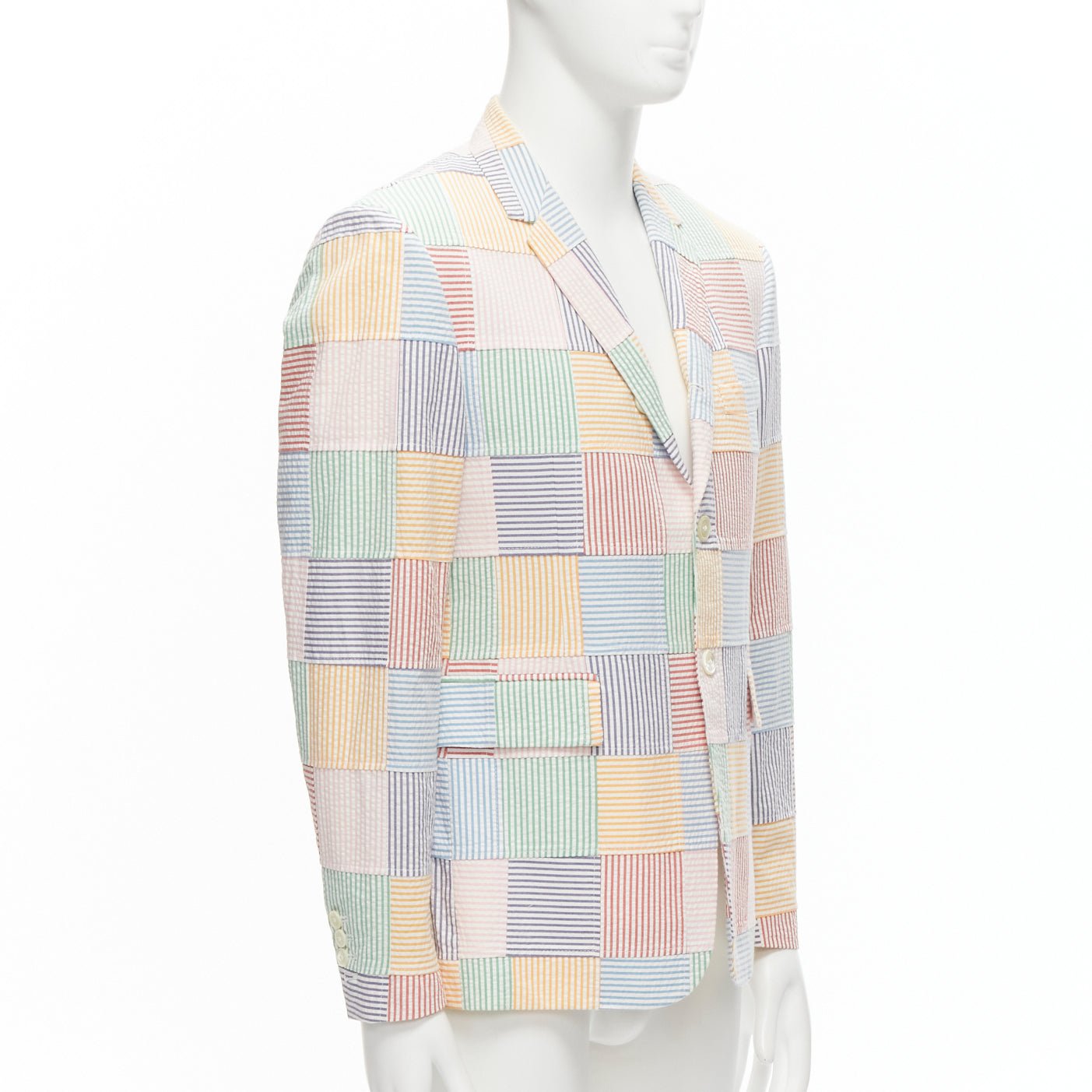 Thom Browne Patchwork Striped Blazer - Image 6
