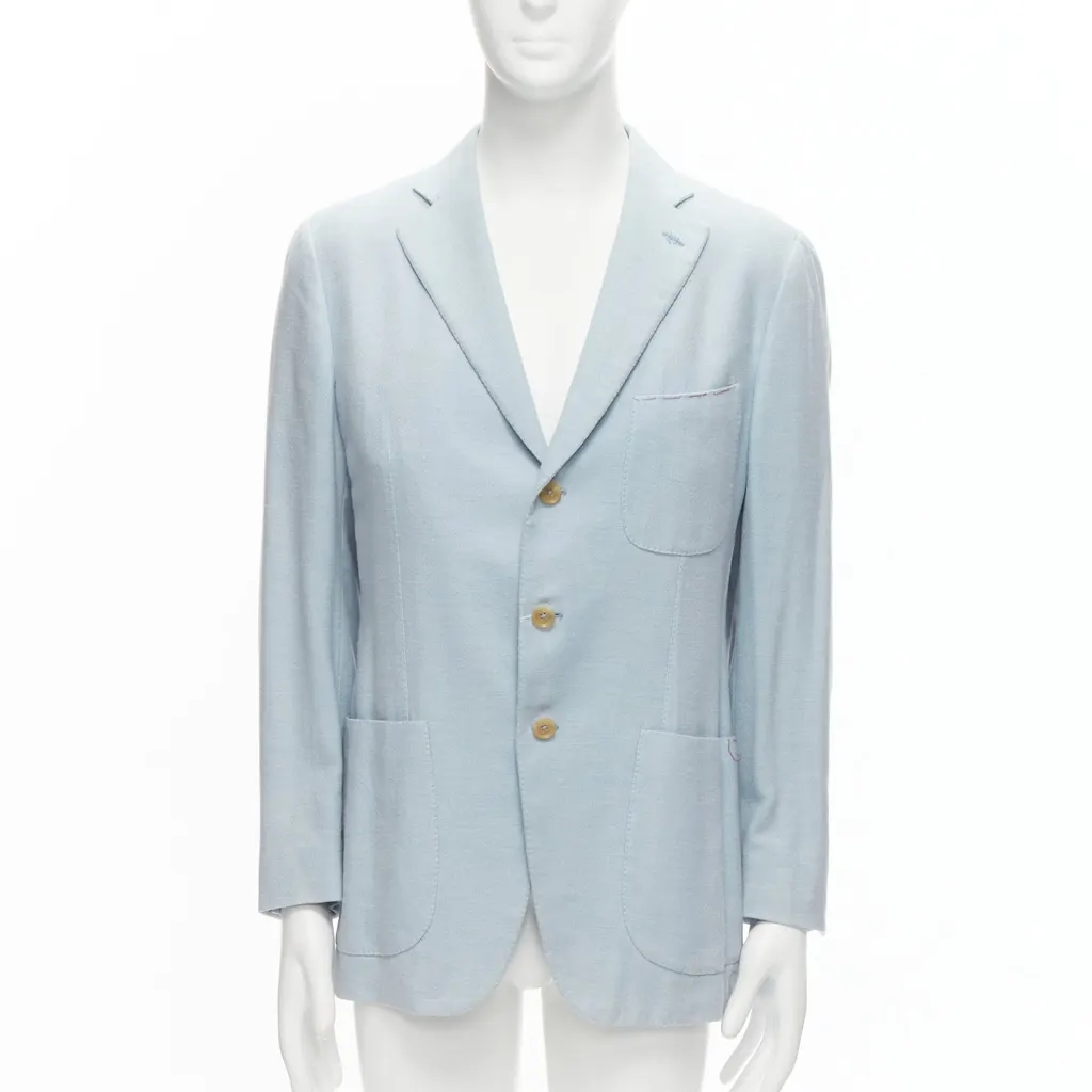 Isaia Dustin Blue Cotton Very good - Front View