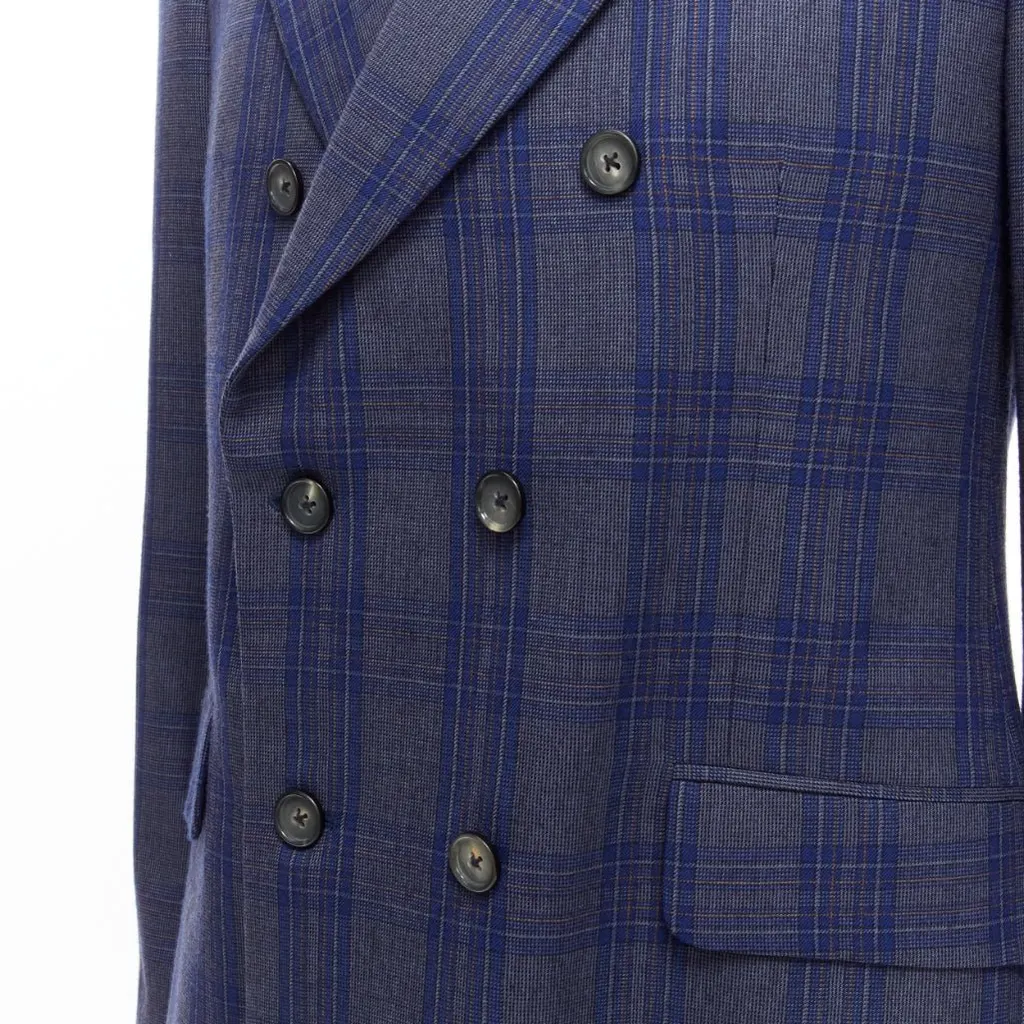 Alexander McQueen Double Breasted Blazer Blue Wool Never worn - Back View