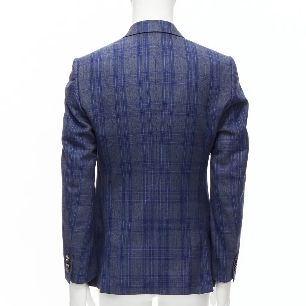 Alexander McQueen Double Breasted Blazer Blue Wool Never worn - Box View