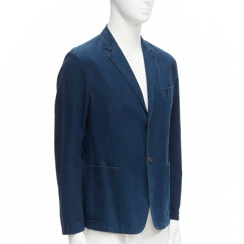Prada Denim Single Blazer Blue Never worn - Model View