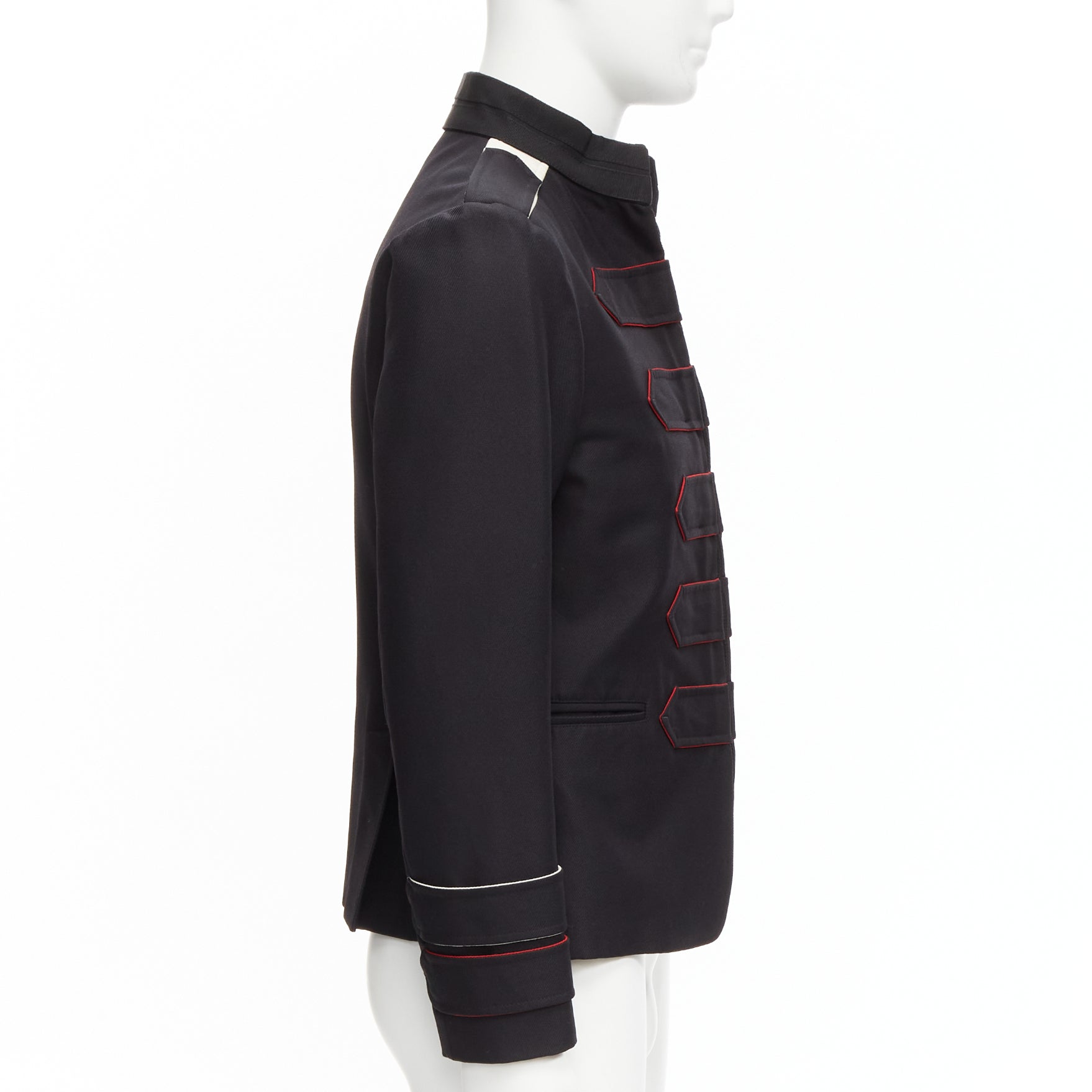 Valentino Garavani Navy Anchor Button Coat - 4