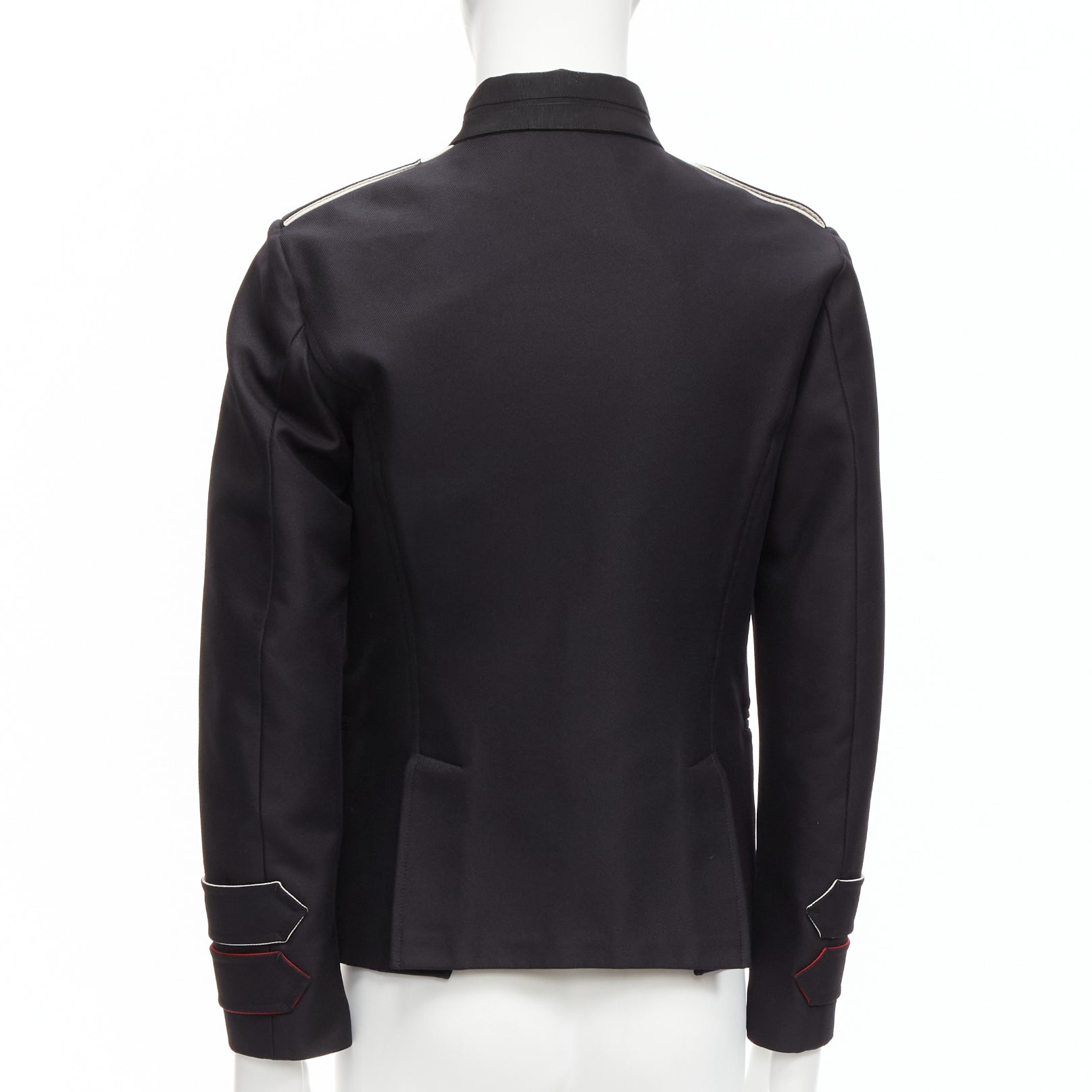 Valentino Garavani Navy Anchor Button Coat - Side view