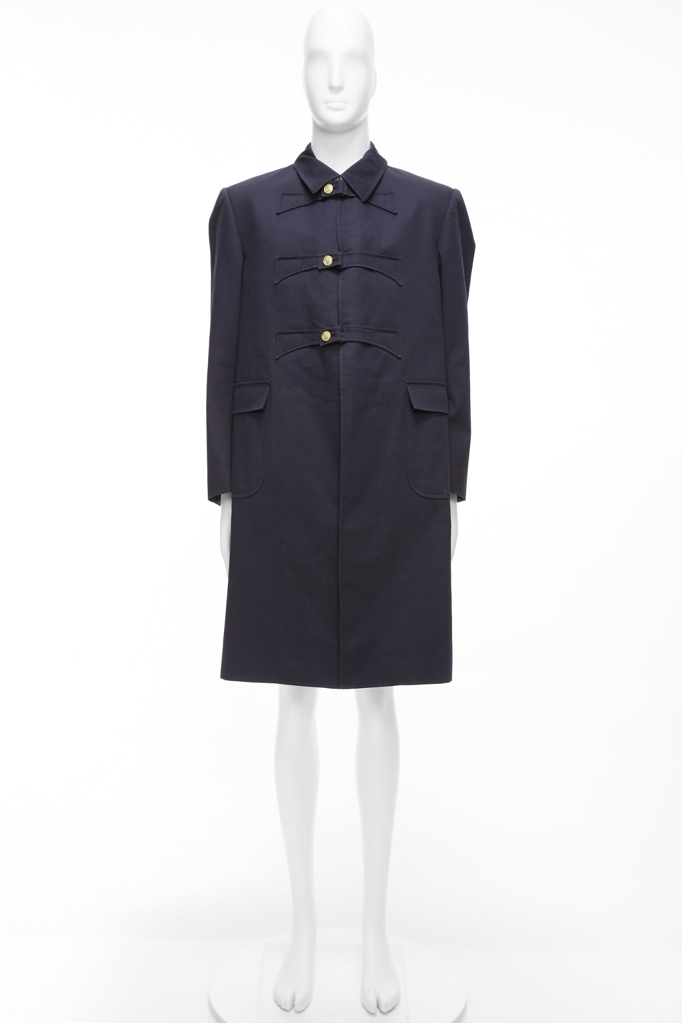 Thom Browne Navy Gold Boxy Coat - Image 12