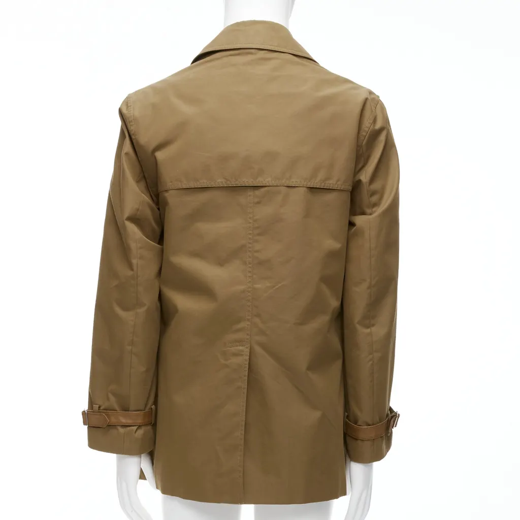 Gucci Brown Wool Trench Coat Brown Leather Very good - Box View