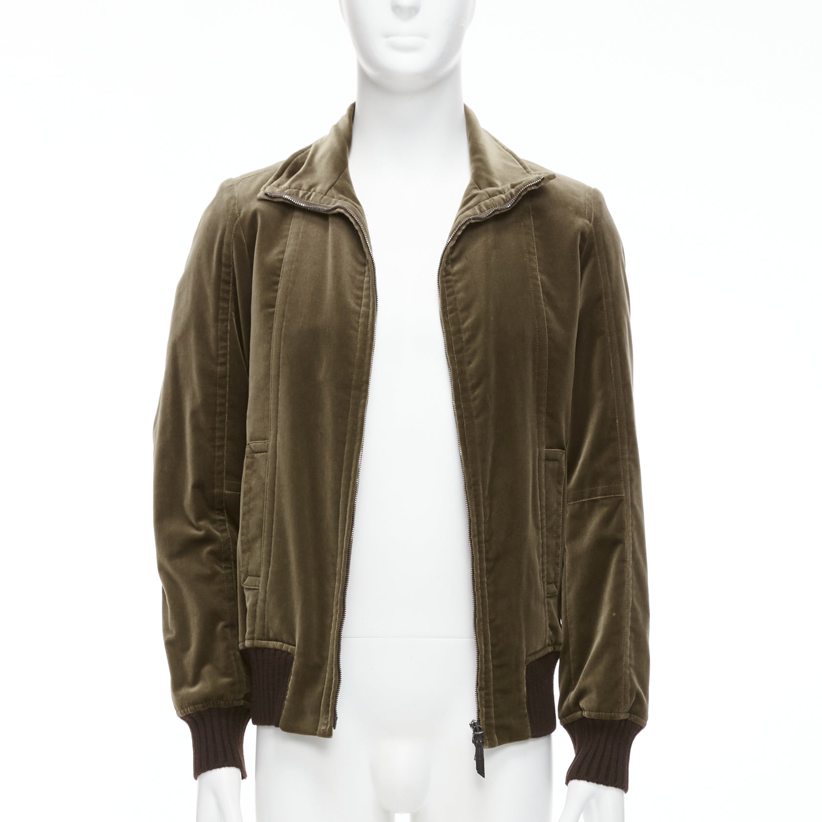 Costume National Khaki Velvet Bomber