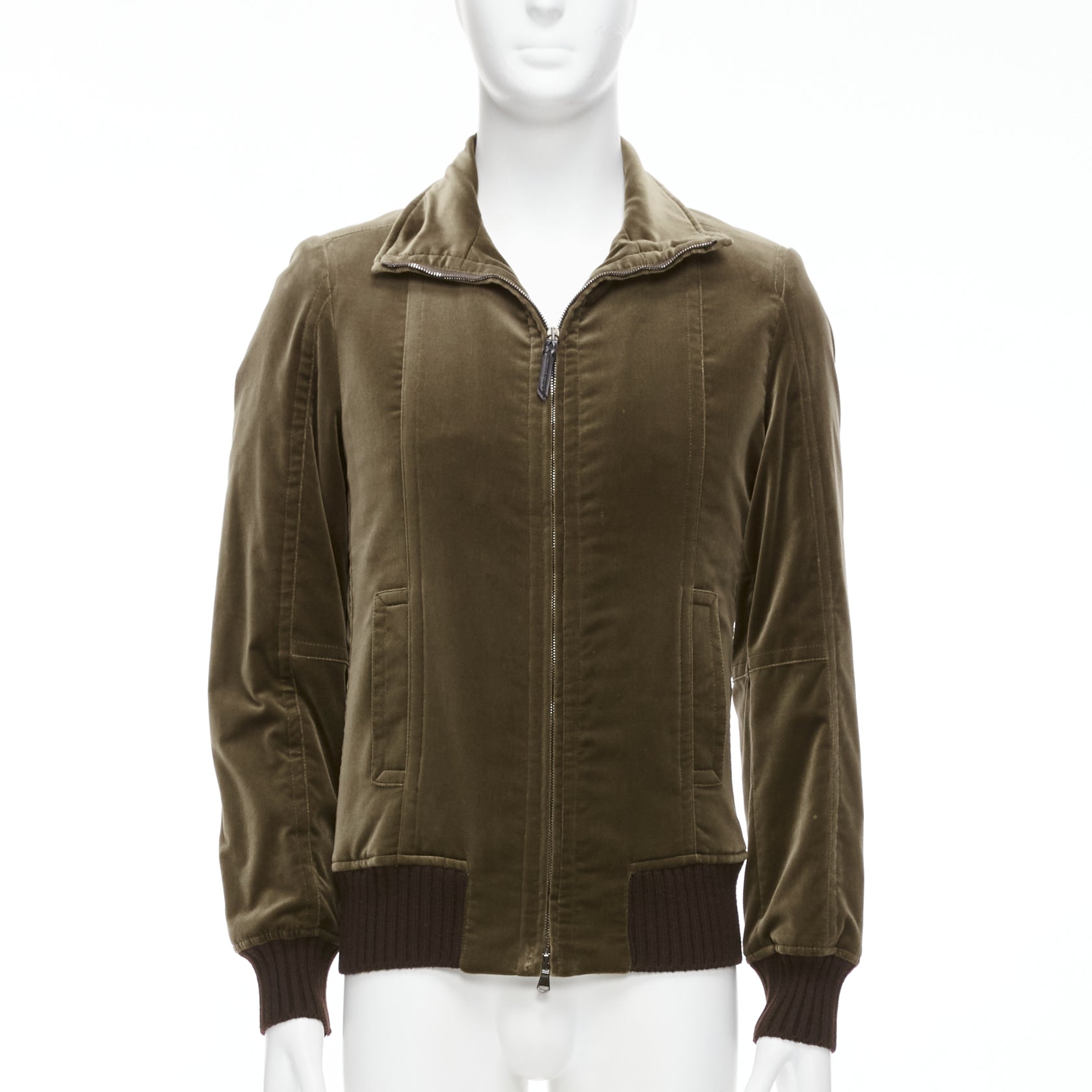 Costume National Khaki Velvet Bomber - Image 6