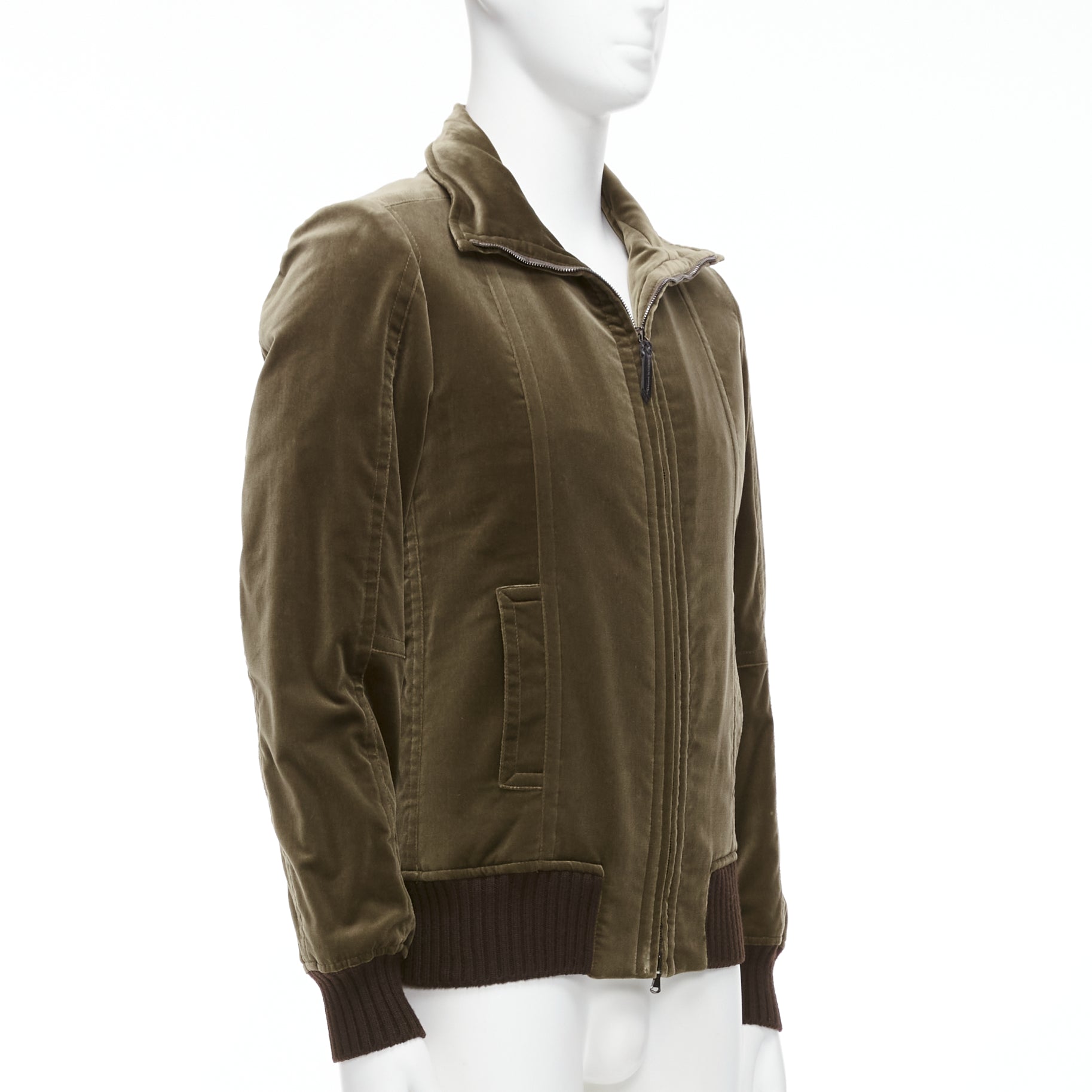 Costume National Khaki Velvet Bomber - 4