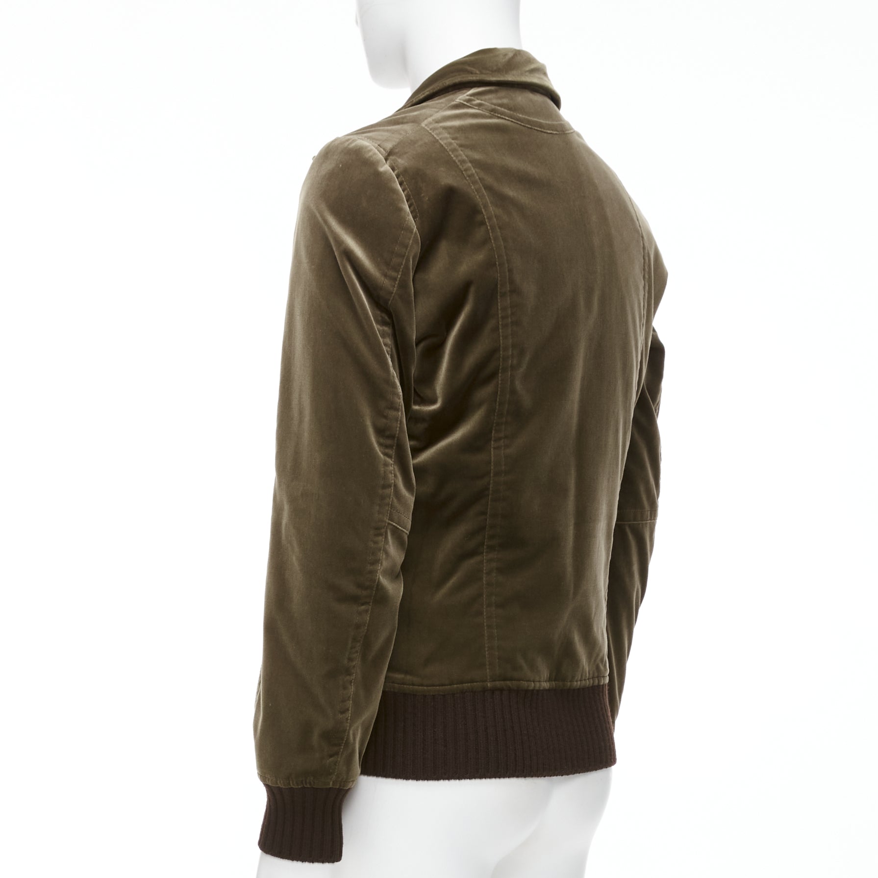 Costume National Khaki Velvet Bomber - Detail 2