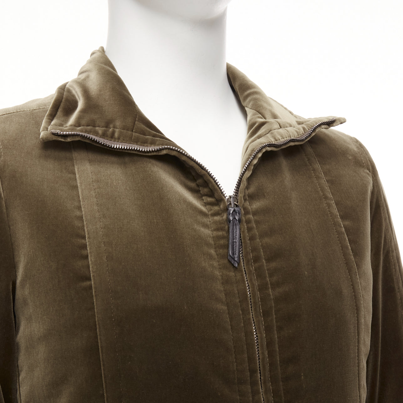 Costume National Khaki Velvet Bomber - Image 10
