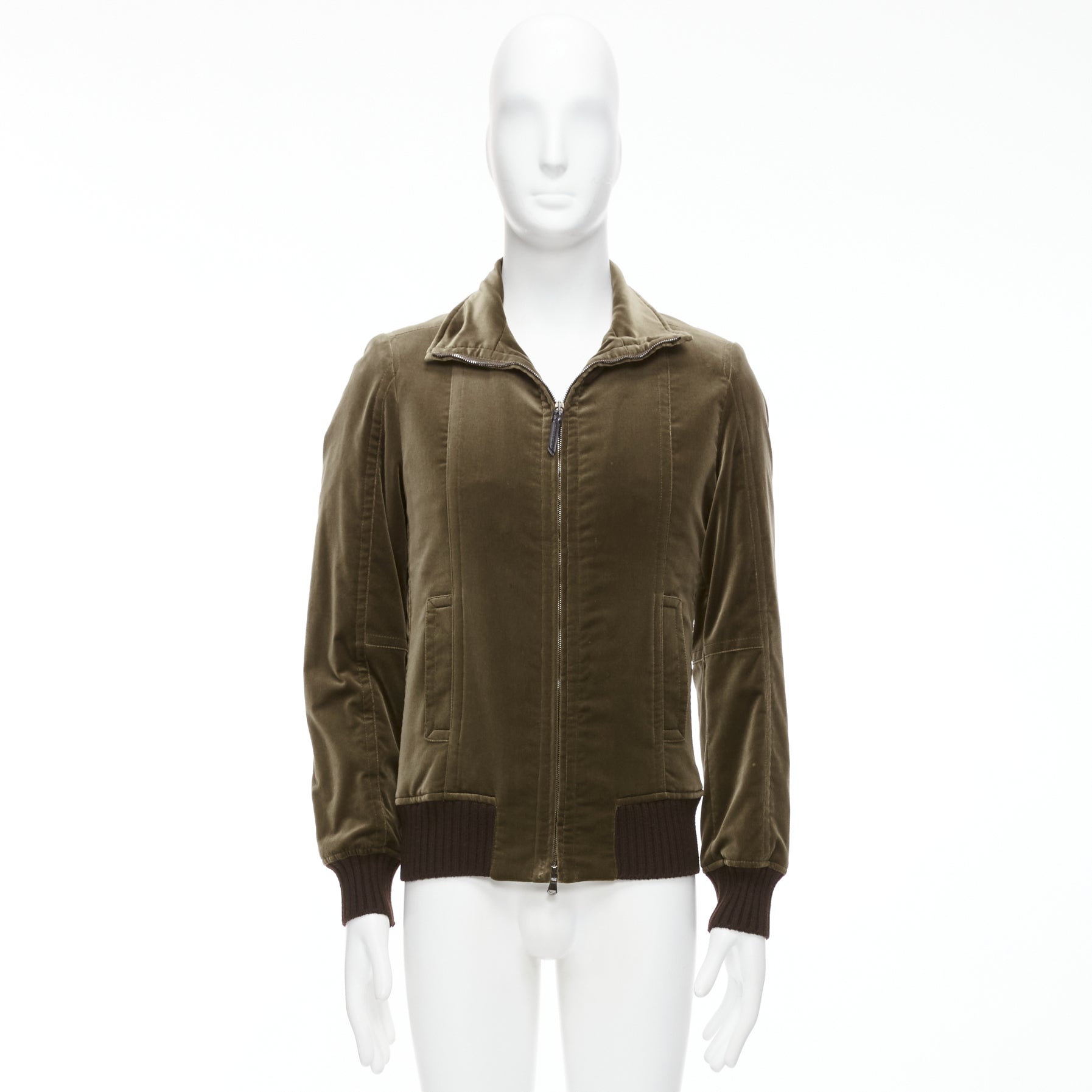 Costume National Khaki Velvet Bomber - Image 12