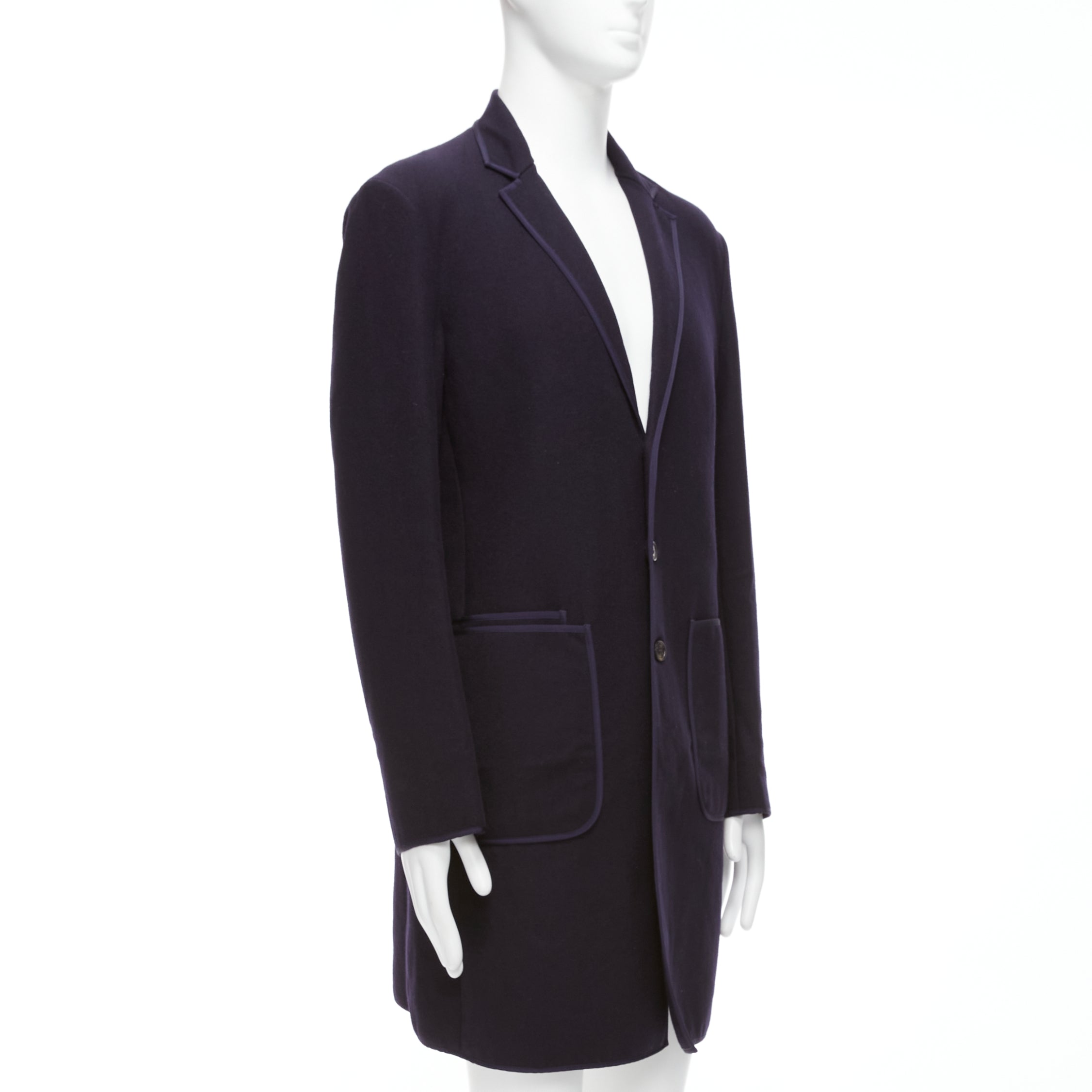 Neil Barrett Navy Ribbon Long Coat - Image 6