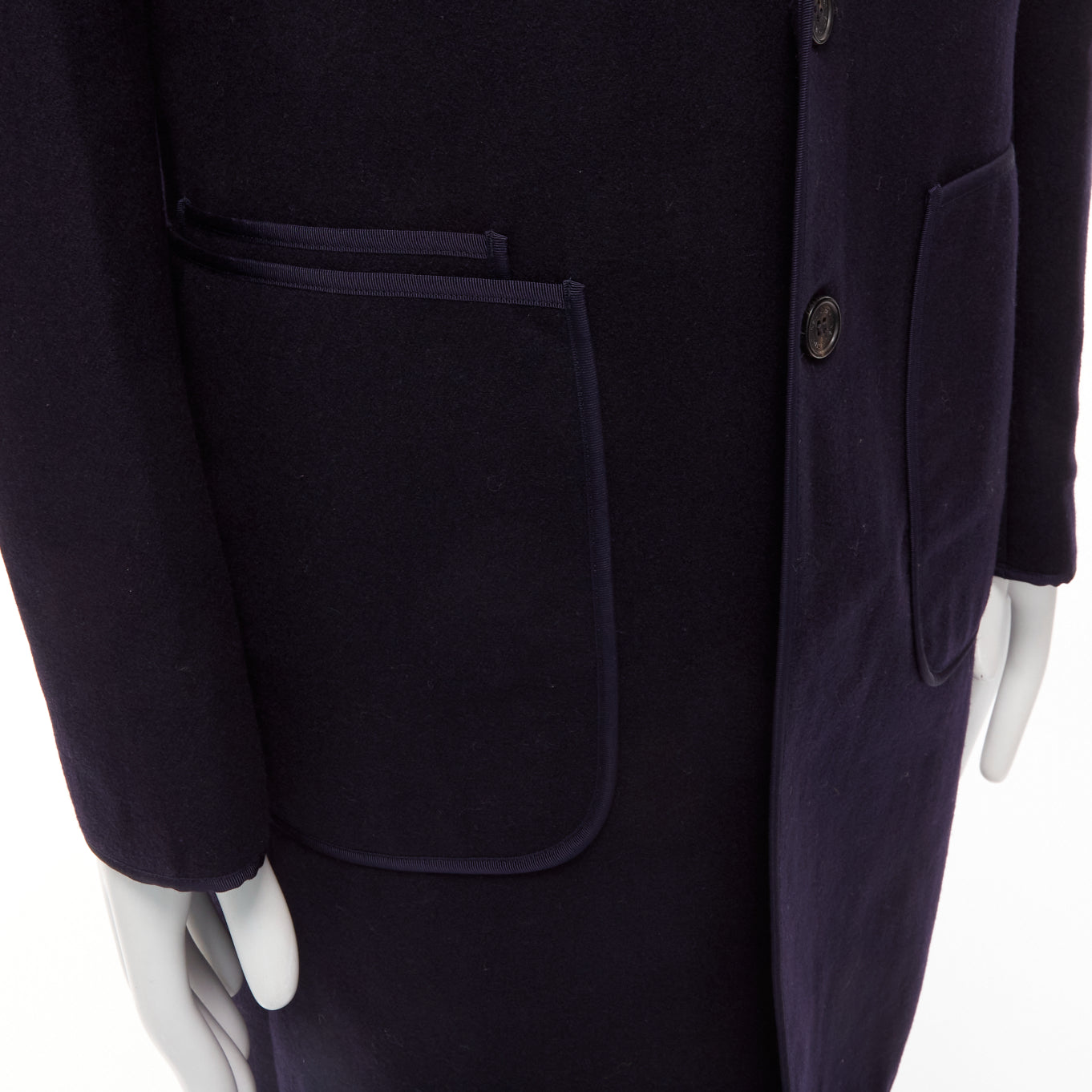 Neil Barrett Navy Ribbon Long Coat - Detail 2