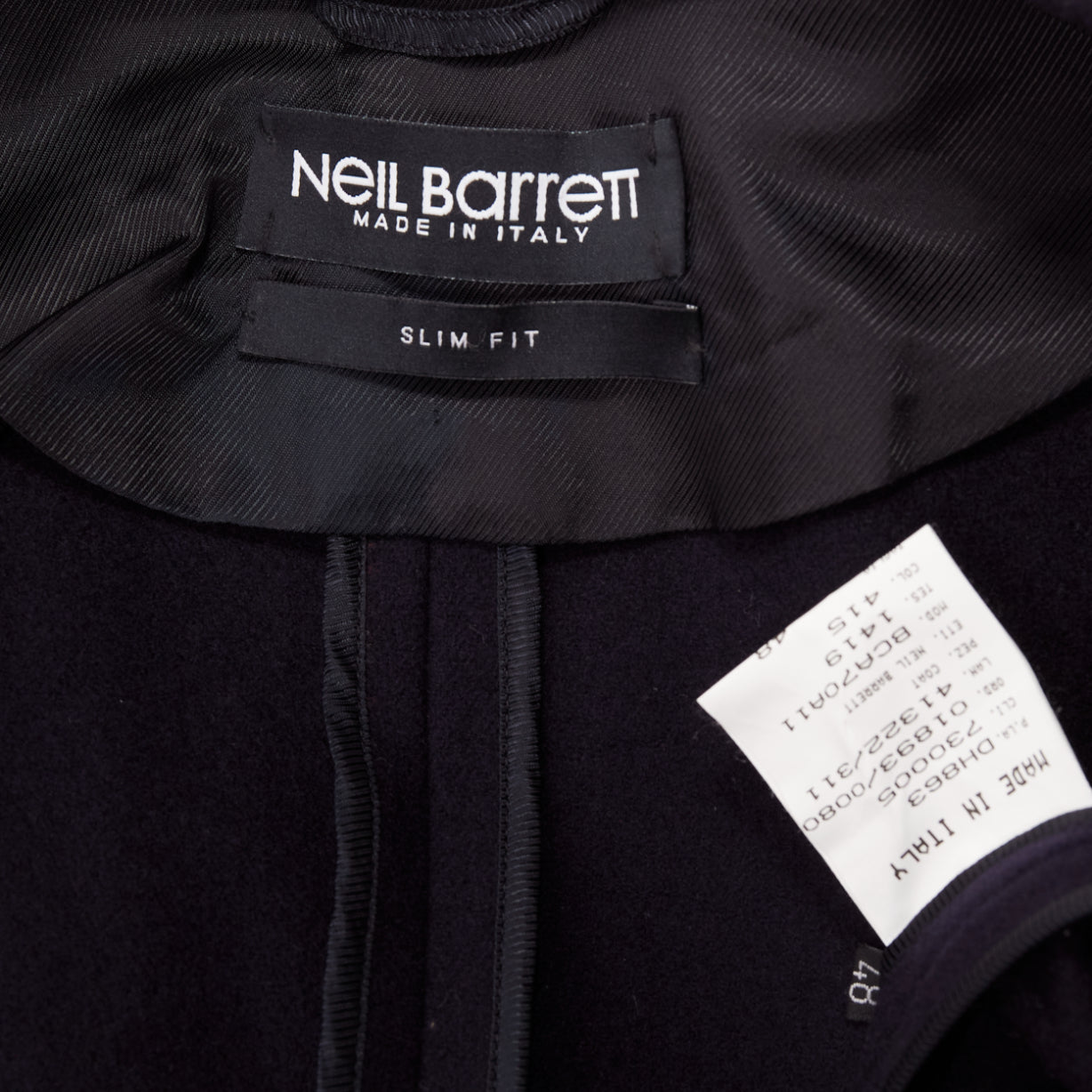 Neil Barrett Navy Ribbon Long Coat - Image 10