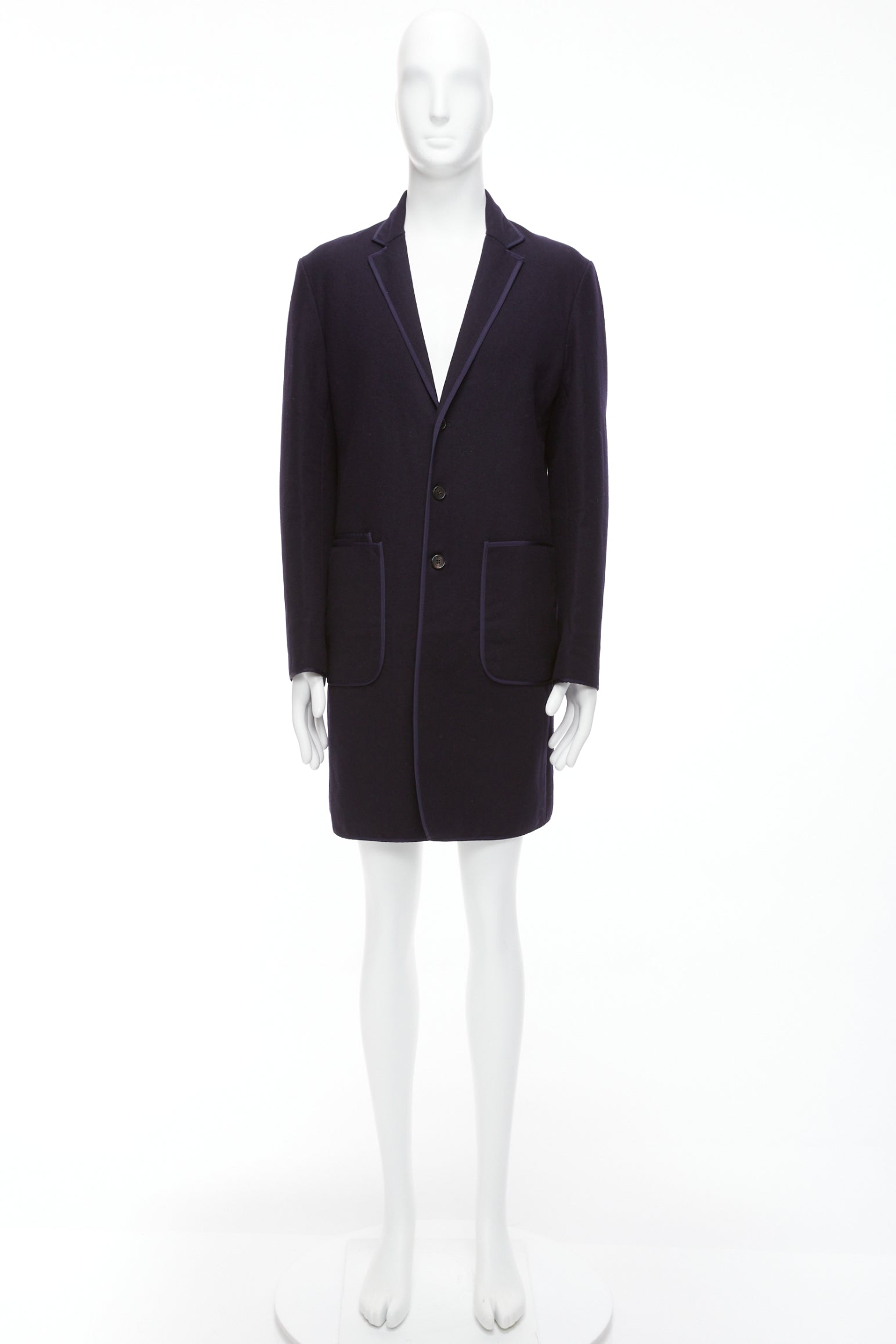 Neil Barrett Navy Ribbon Long Coat - Image 11