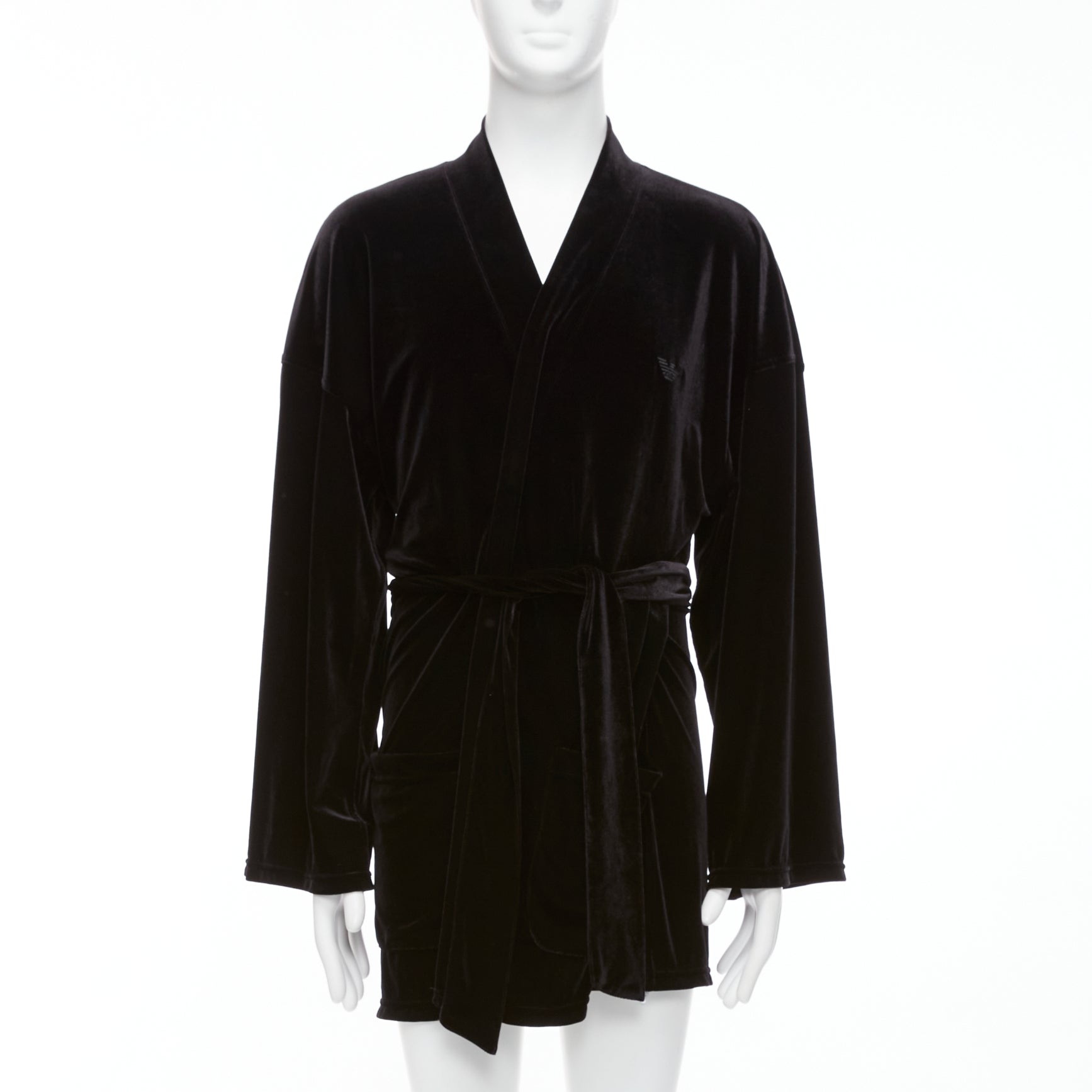 Emporio Armani Black Velvet Robe Jacket