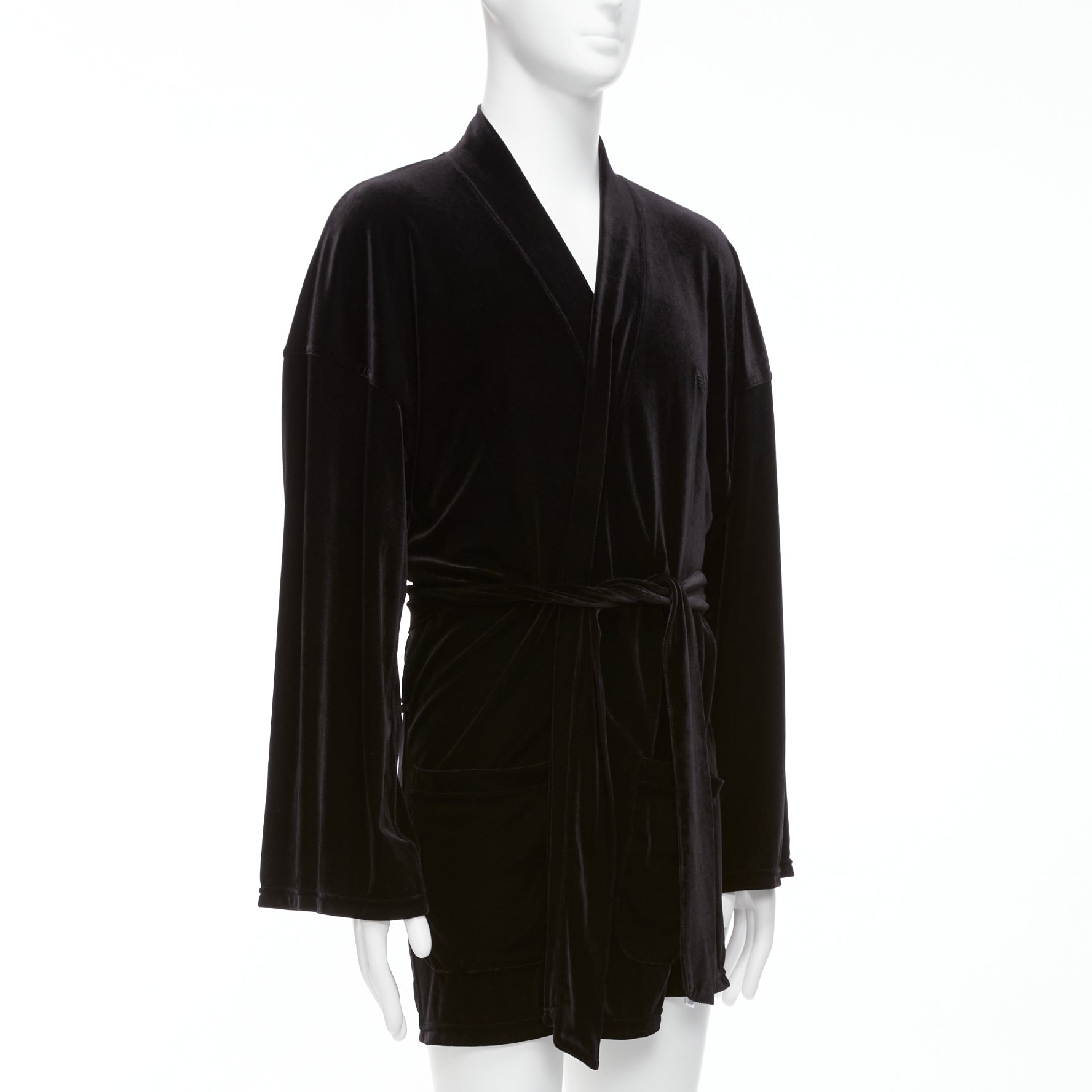 Emporio Armani Black Velvet Robe Jacket - Image 6