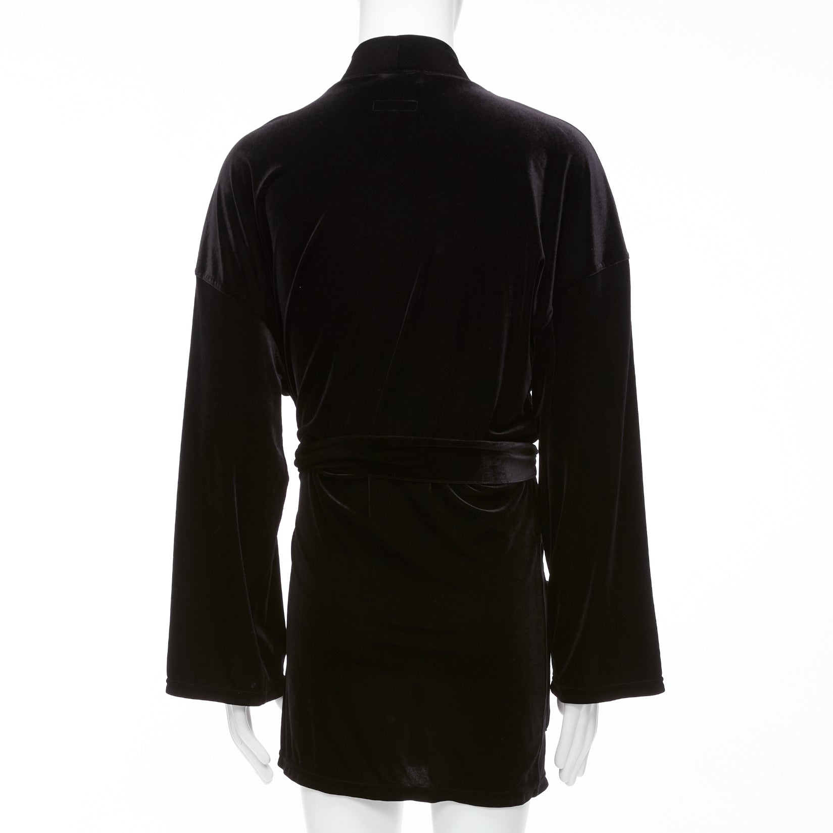 Emporio Armani Black Velvet Robe Jacket - Side view