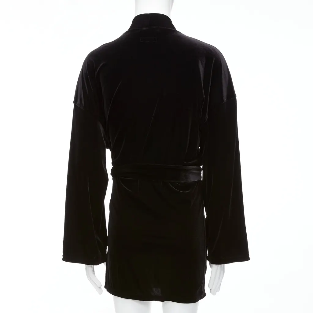 Emporio Armani Black Velvet Robe Jacket Black Velvet Never worn - Box View