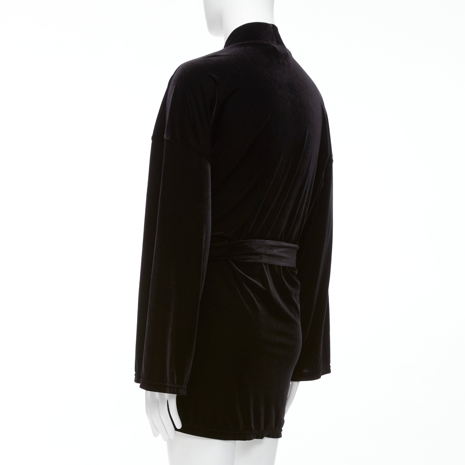 Emporio Armani Black Velvet Robe Jacket - Detail 1