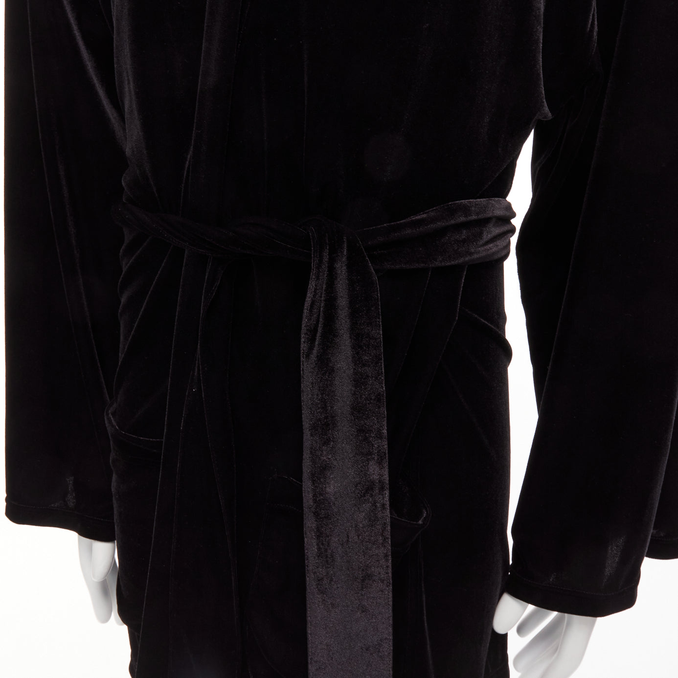 Emporio Armani Black Velvet Robe Jacket - Detail 2