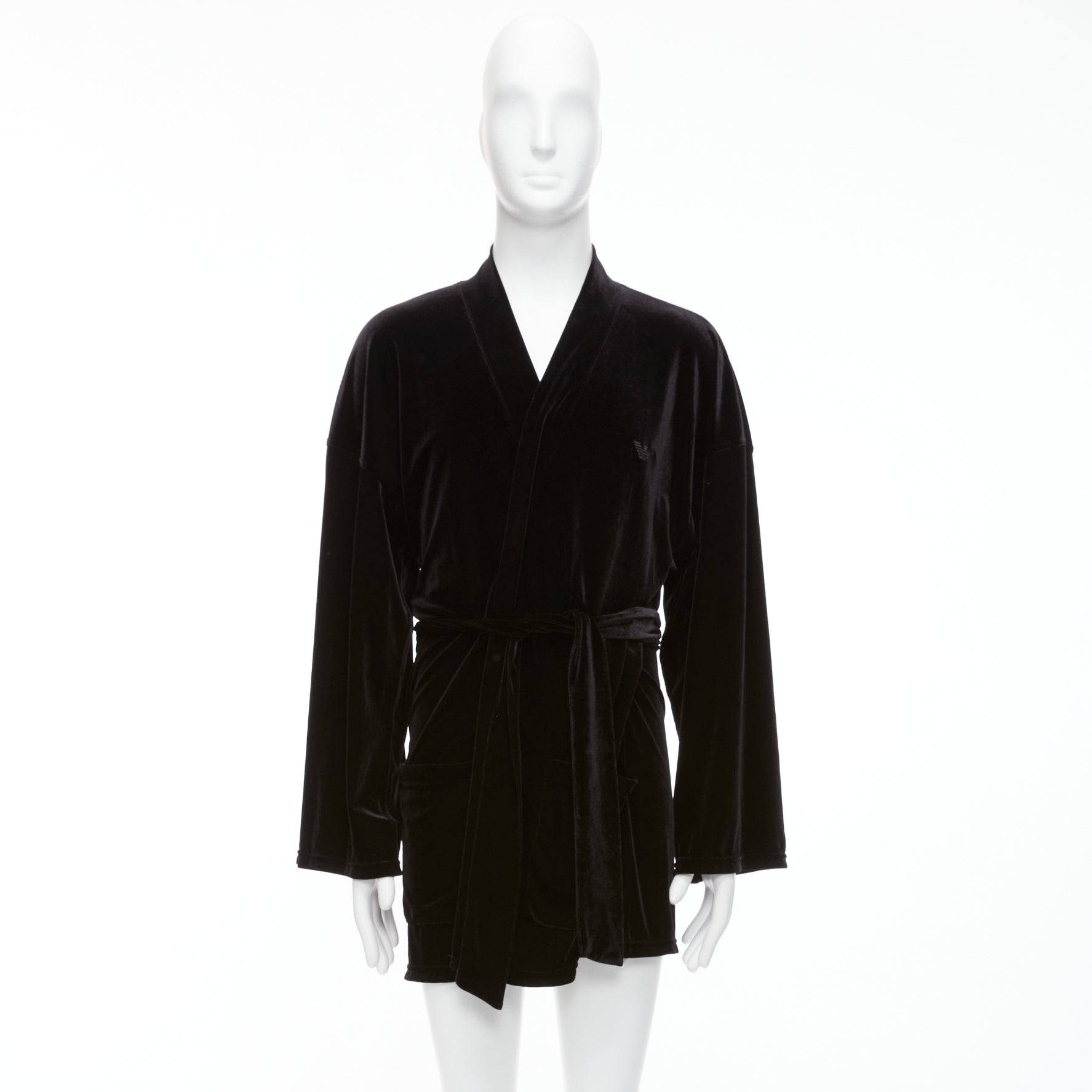 Emporio Armani Black Velvet Robe Jacket - Image 11
