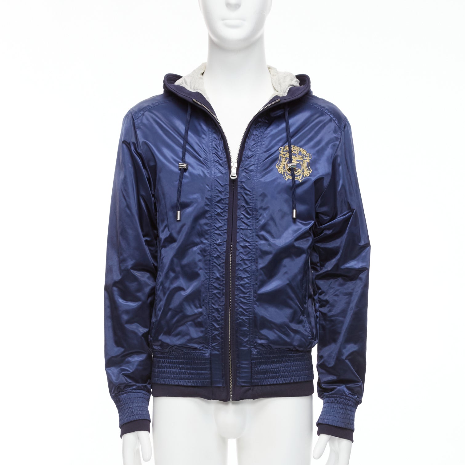 D&g Navy Varsity Zip Jacket