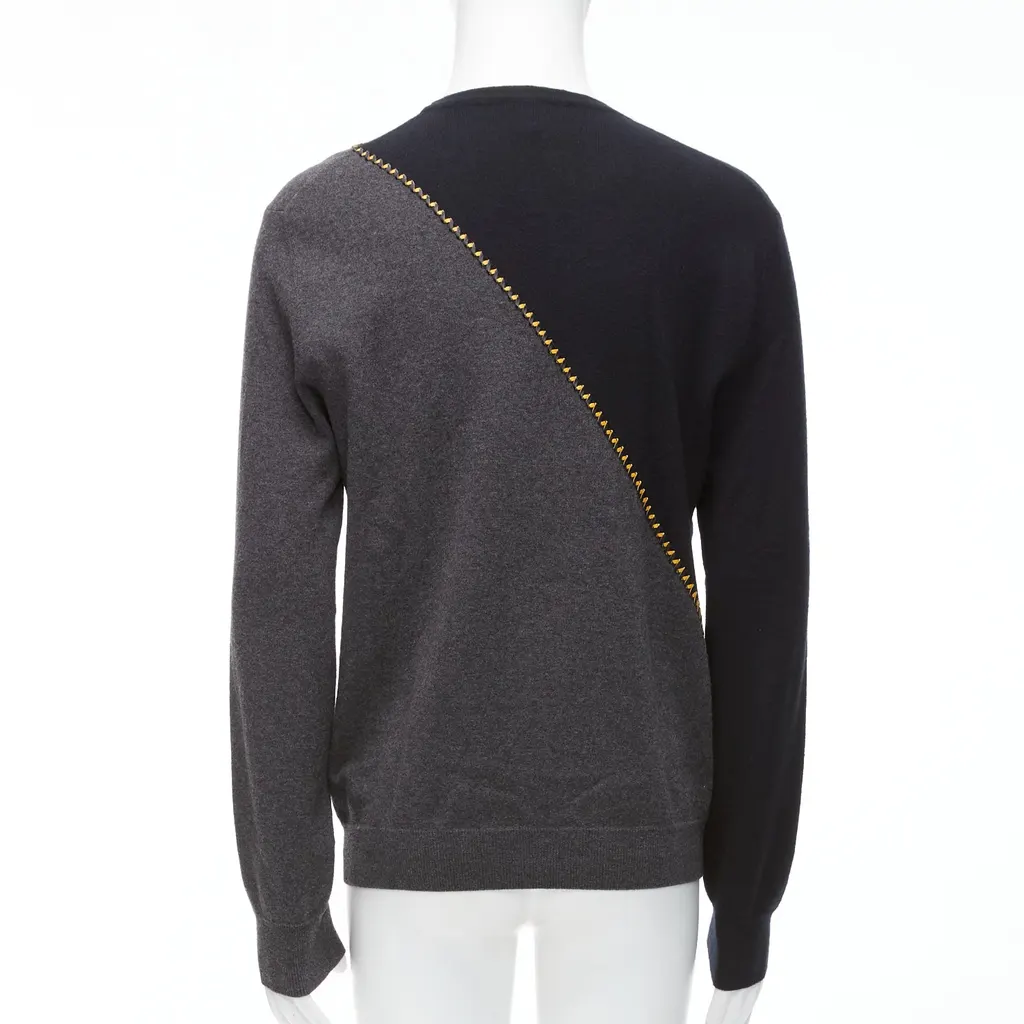 Berluti Lambskin Split Sweater Grey Wool Never worn - Box View