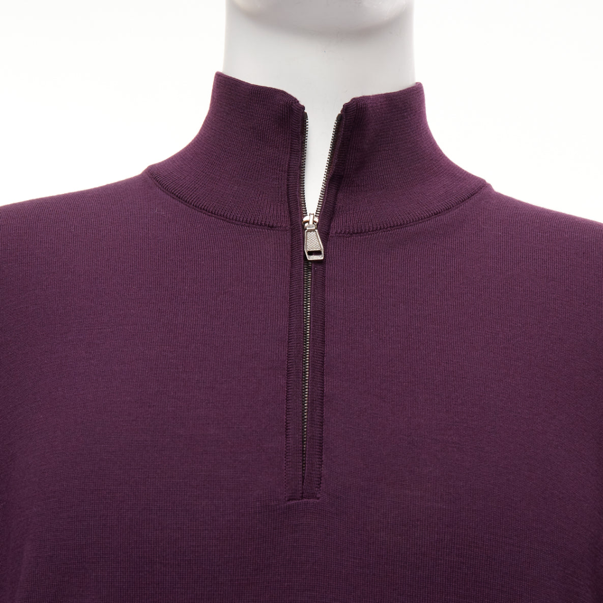 Brioni Purple Silk Sweater - Back view