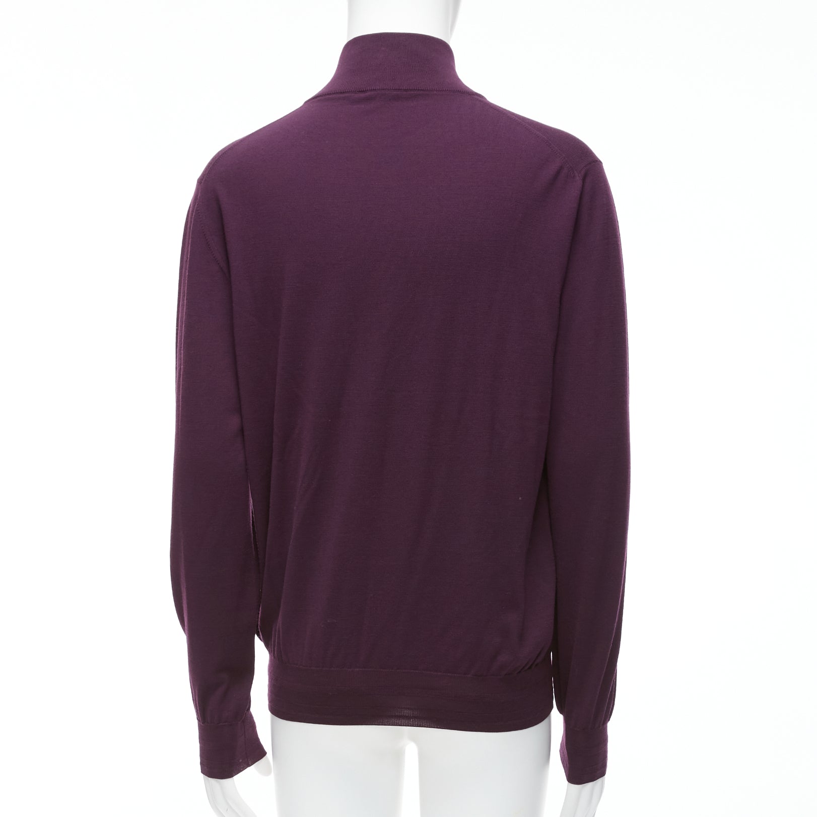 Brioni Purple Silk Sweater - Side view