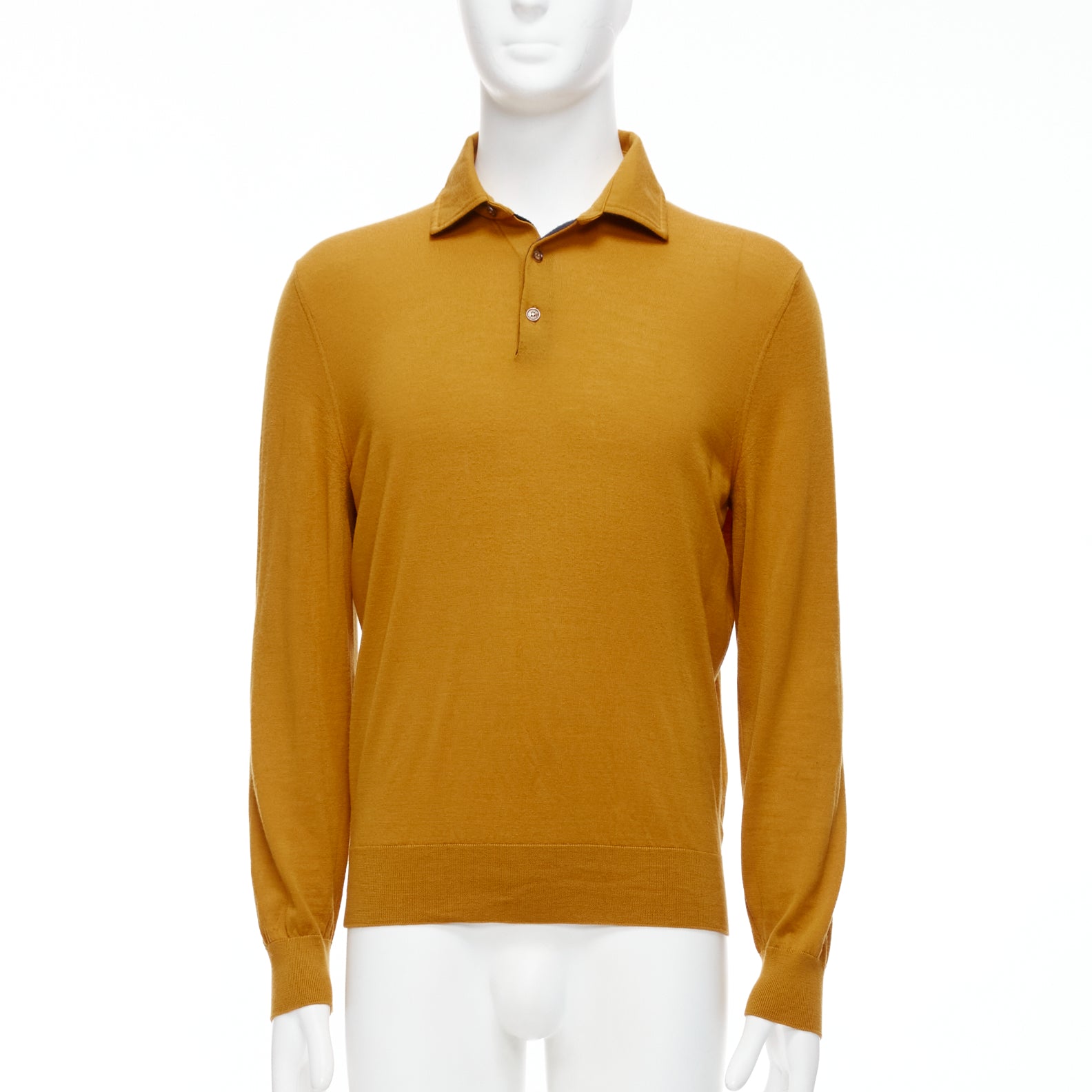 Ermenegildo Zegna Mustard Polo Sweater
