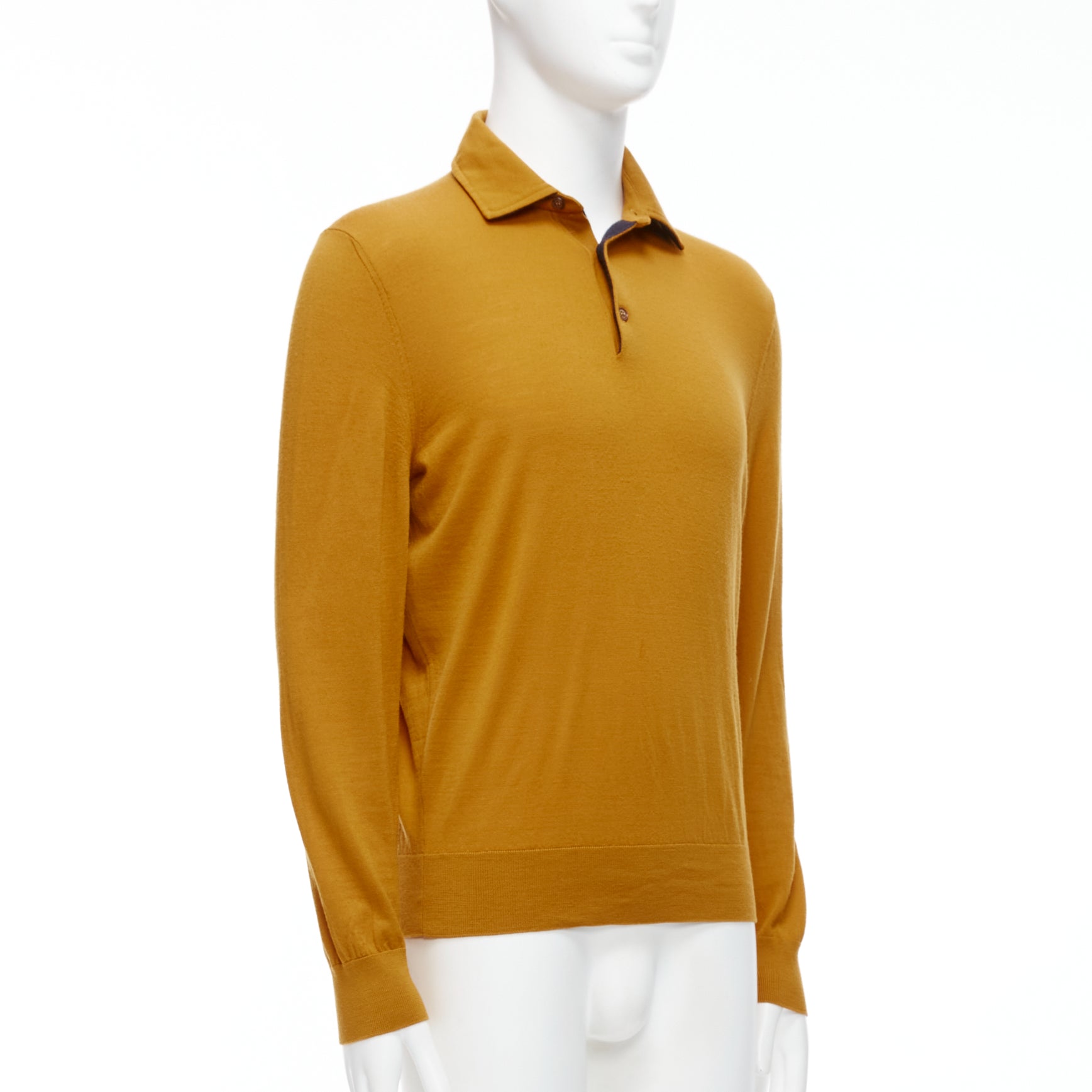 Ermenegildo Zegna Mustard Polo Sweater - Image 6