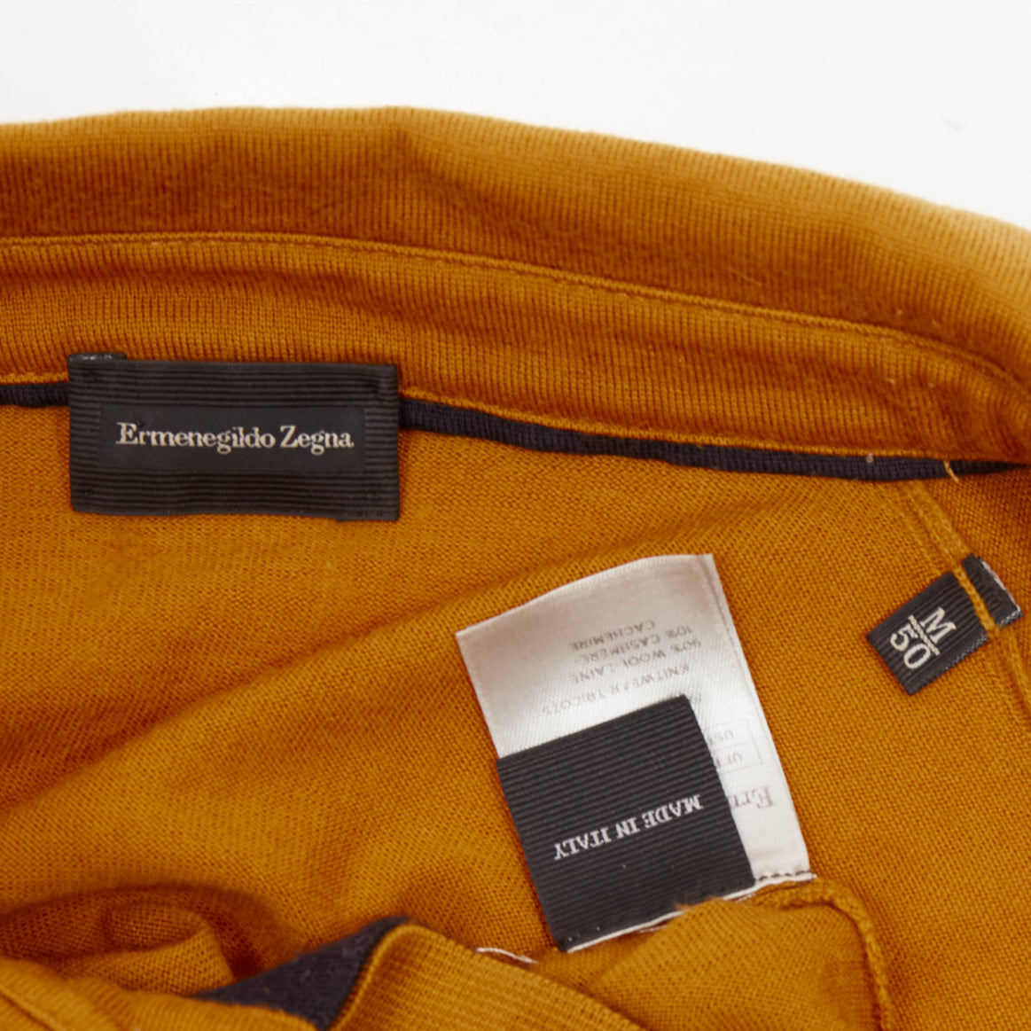 Ermenegildo Zegna Mustard Polo Sweater - Image 10