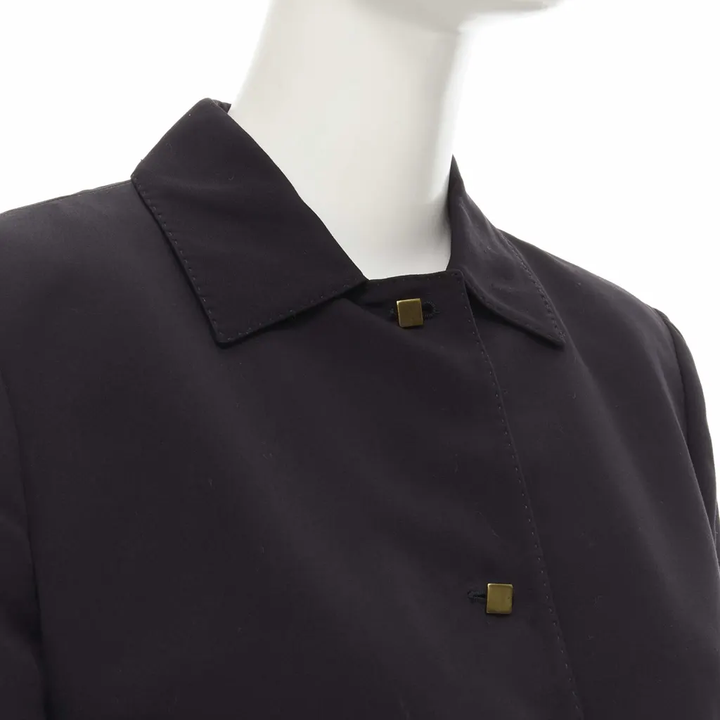 Valentino Square Button Blazer Black Cotton Never worn - Back View